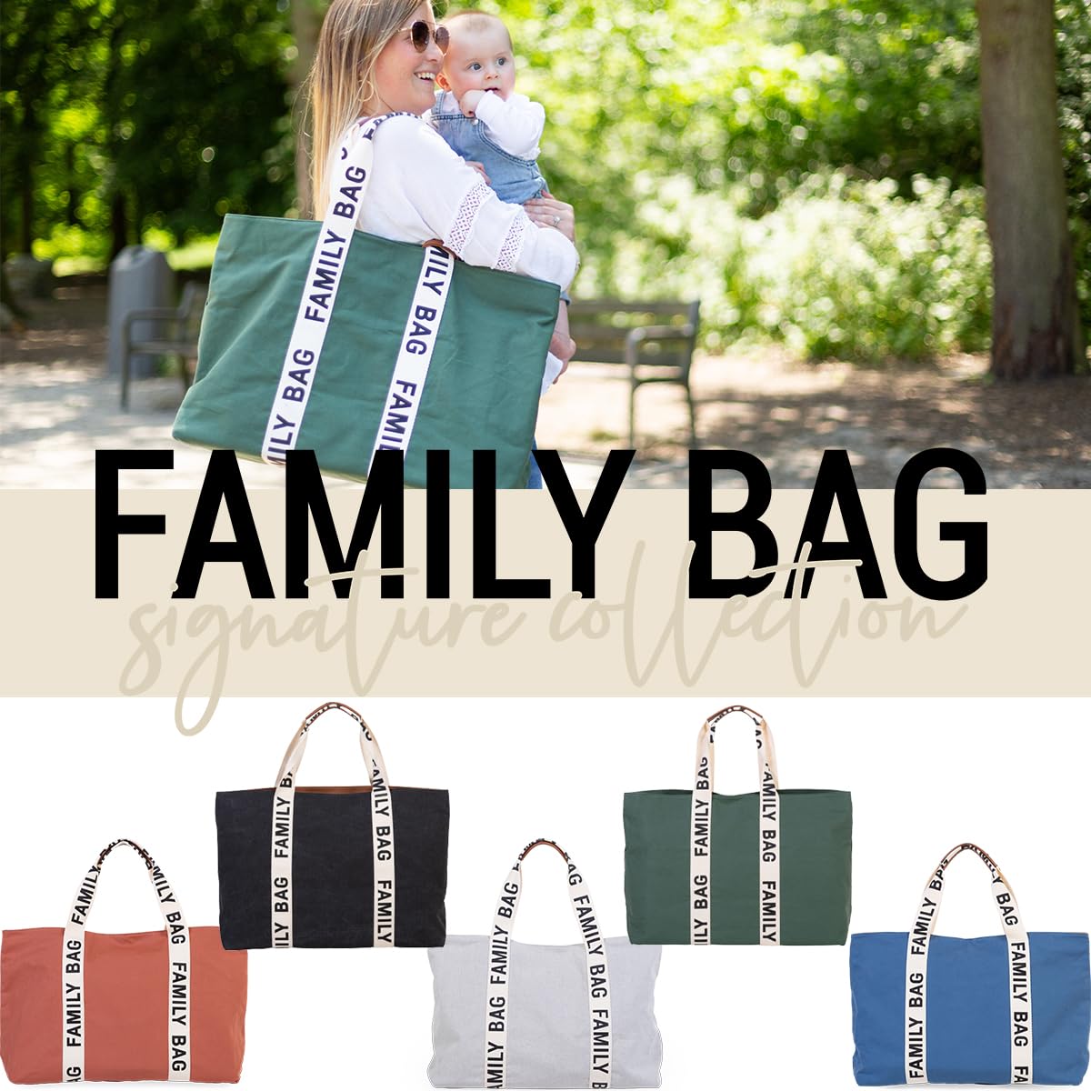 CHILDHOME Family Bag Borsa da Viaggio Weekend Grande Capacità Verde