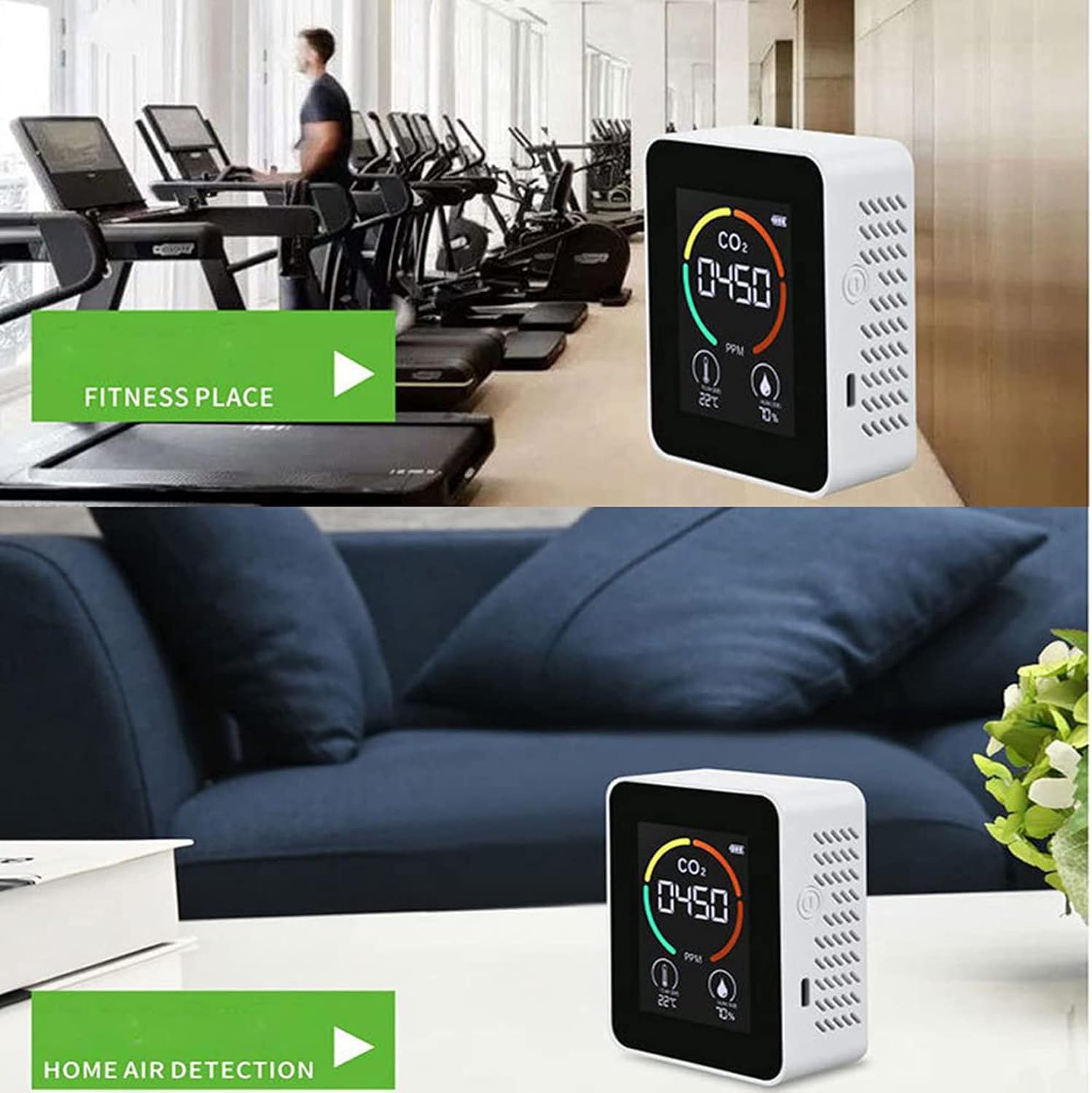 3X Temperature & Humidity Meter, Quality Monitor,CO2 Detector, Digital Pollution Carbon Dioxide Detector A