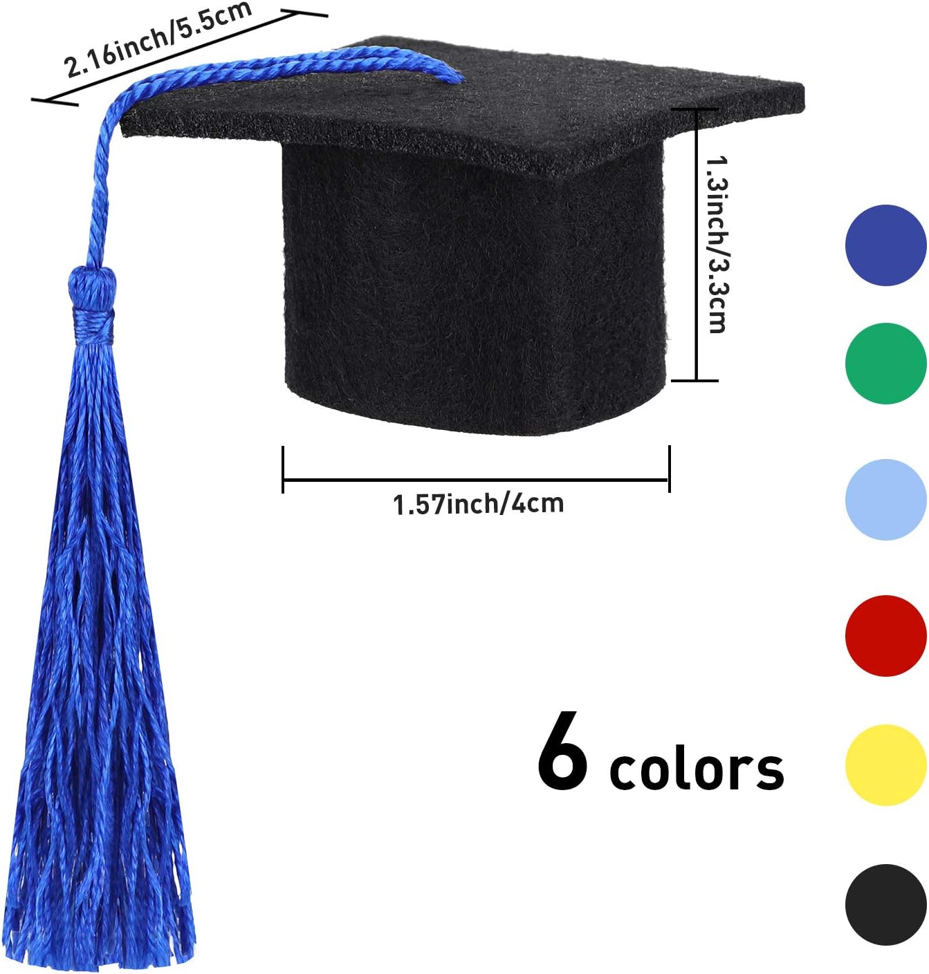meekoo 2026 Mini Graduation Cap Mini Graduation Hat with Tassel Small Black Grad Cap Bottle Topper for Party Supply image 2