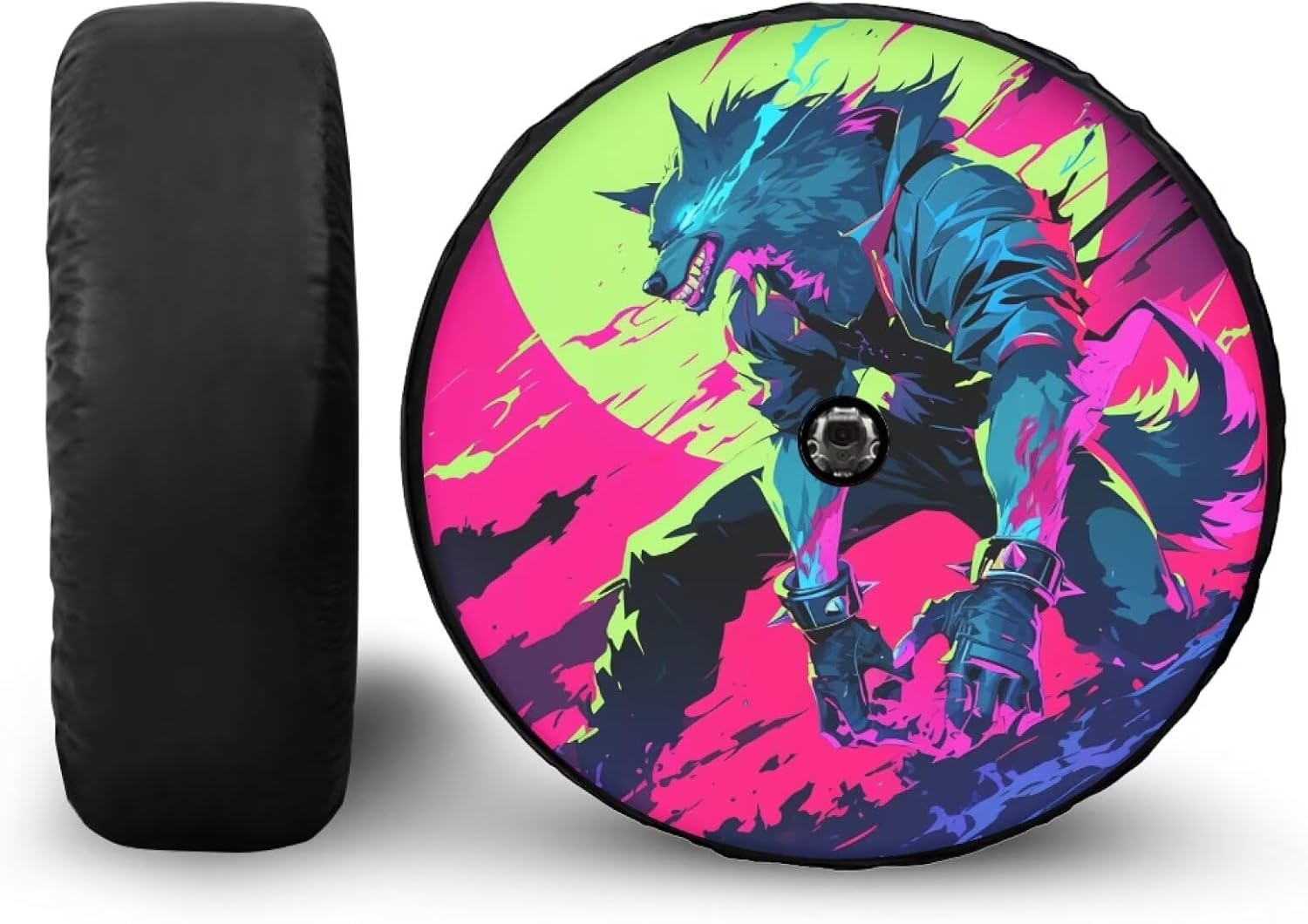 Forest Spare Tire Cover with Camera Hole, Weatherproof Wheel Protectors Tyre Covers Universal Fit for Trailer RV SUV Truck Camper Travel Trailers, 17" Fits Tire Diameter 31.6"-32.5"