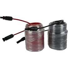 TEMCo Solar Panel Extension Cable 12 AWG 100 Ft Red + 100 Ft Black w/Staubli MC4 Connectors