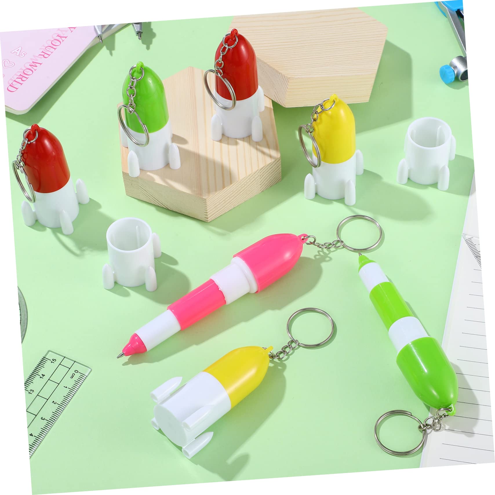 3 Ensembles Porte-clés Stylo À Bille Stylos Effaçables Noirs Stylo Fidget Stylos À Bille Rétractable Stylo Sur Une Chaîne Fournitures De Bureau Esthétique Plastique 12 Pièces * 3