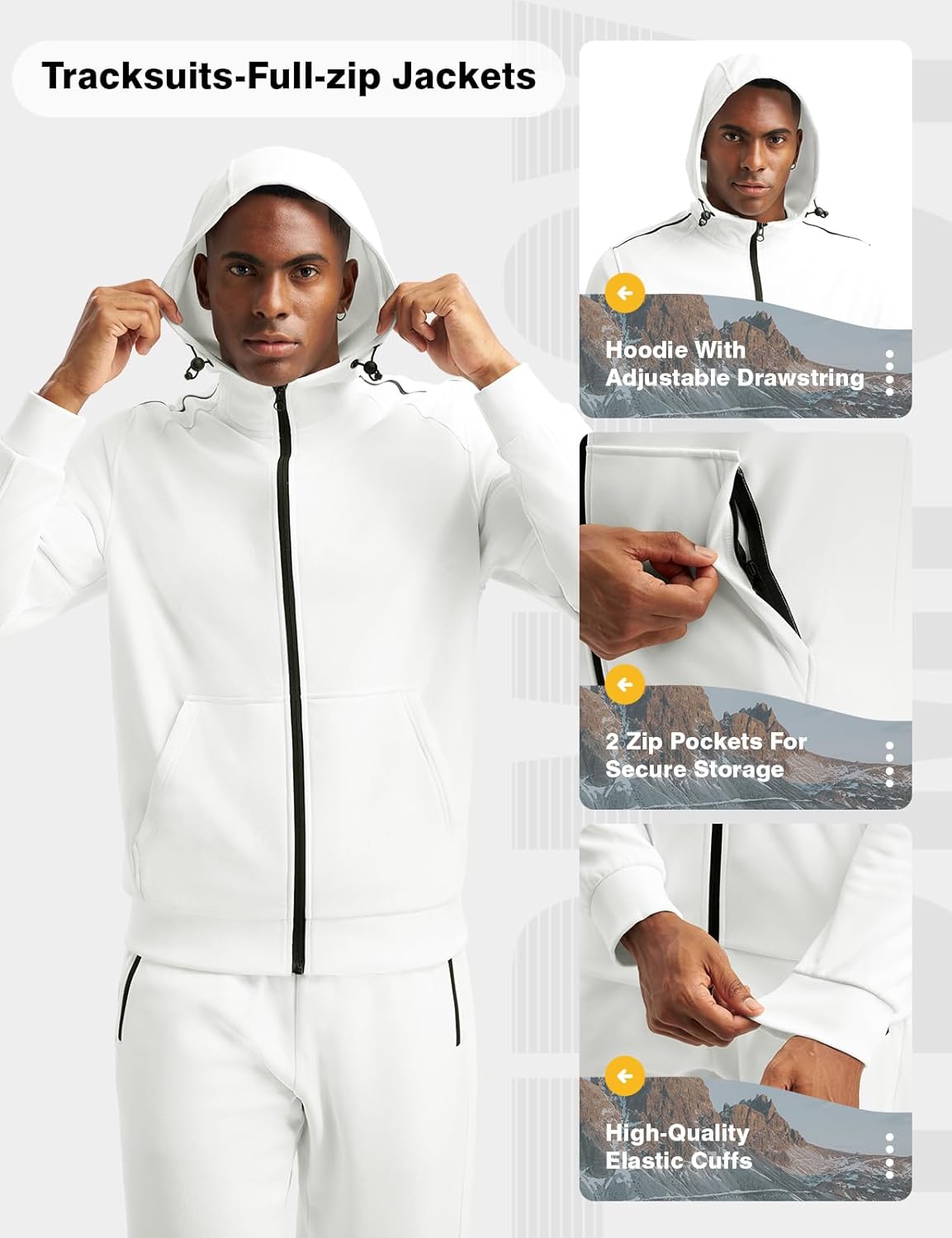 TBMPOY Mens Fleece Lined Hooded Tracksuits Sweatsuits 2 Piece Sets Winter Thermal Jogging Track Sweat Suits Warm Up Outfits - Image 4