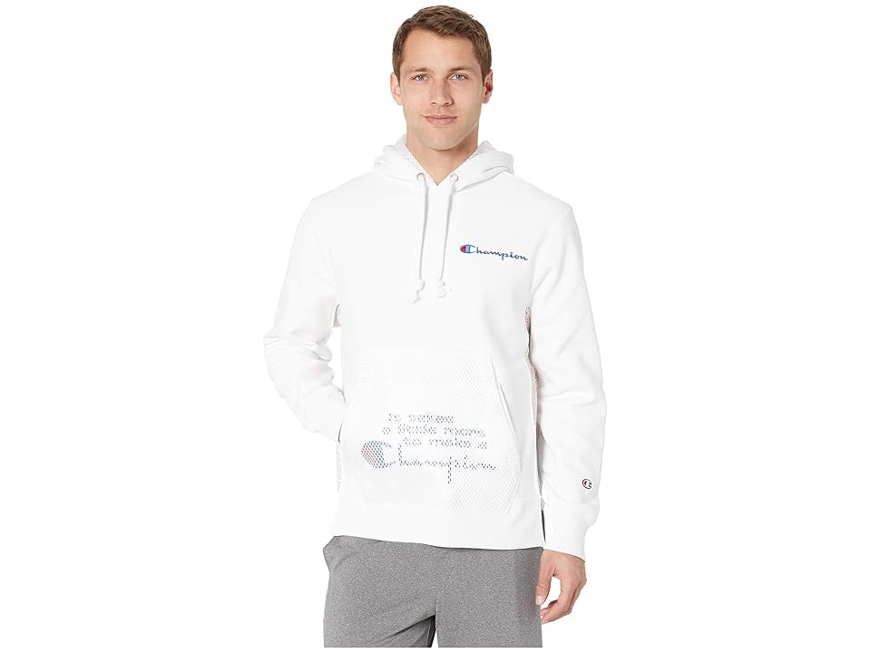 

Champion LIFE Reverse Weave(r) Shift Pullover Hoodie (White) Men's Clothing