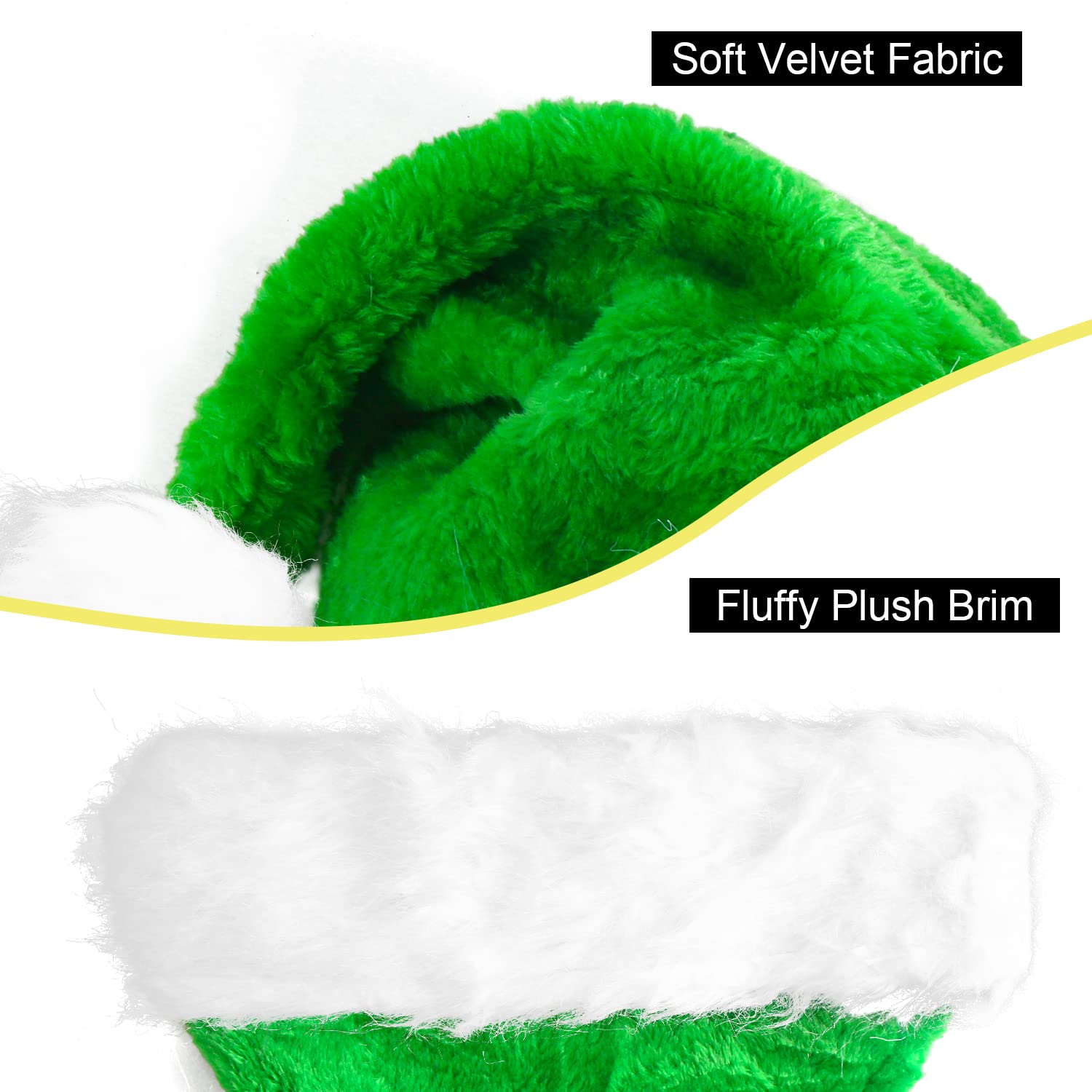 VEYLIN Father Christmas Hat Green Santa Hats Large for Adults Men Women Thickened Warm Christmas Party Hats - Image 4