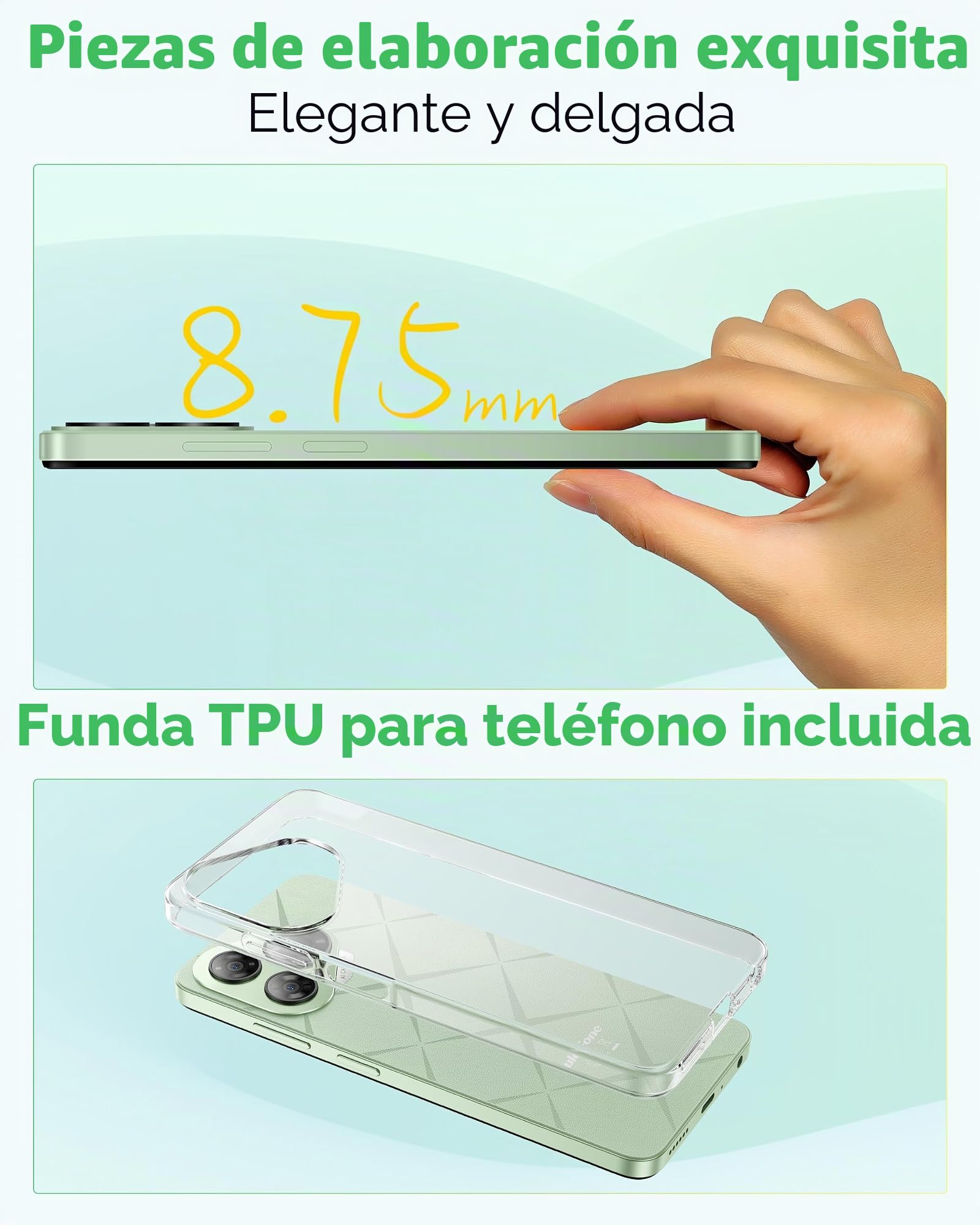 Ulefone Note 19 Moviles Android 14, 6GB+64GB/SD-512GB, Cámara 8MP+5MP, 5000mAh Batería Octa Core Teléfono Móvil Smartphone 6,56" HD+ 3 Ranuras para Tarjetas 4G Dual SIM/Face ID/GPS/OTG/FM Negro