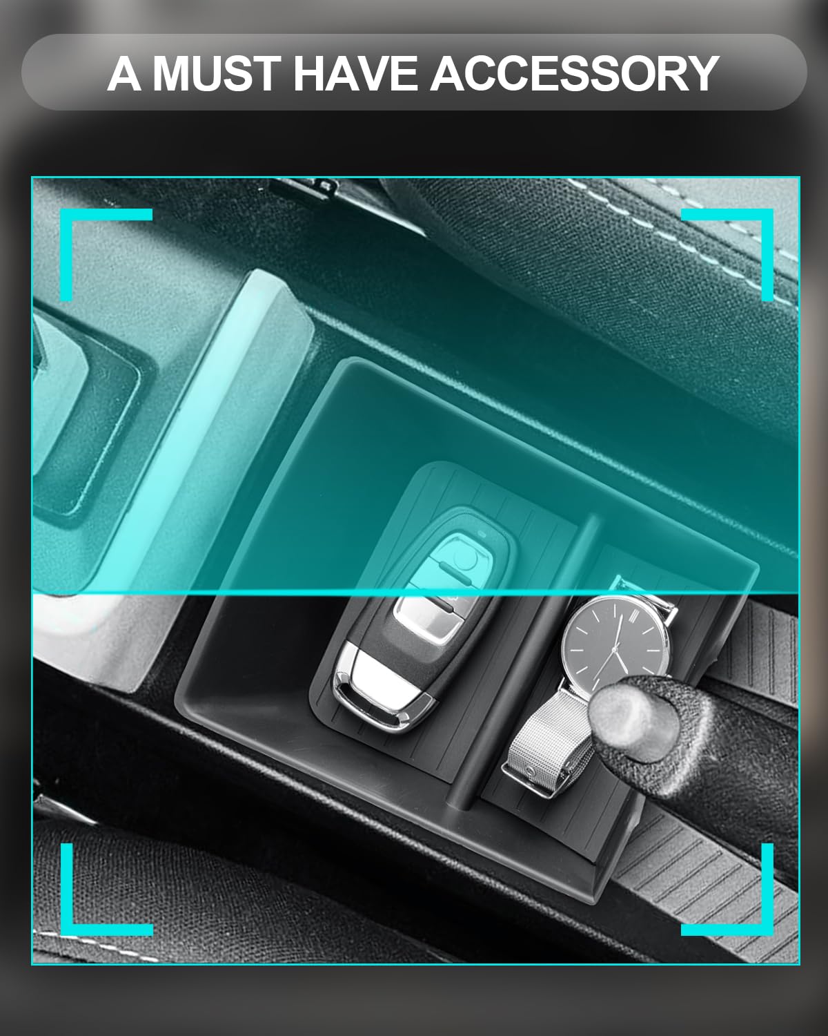 CDEFG Compatibile con Dacia Spring Electric EV 2025 Facelift tappetini in gomma per console centrale, organizer portaoggetti portaoggetti inferiore al bracciolo centrale Spring 2025 accessorio