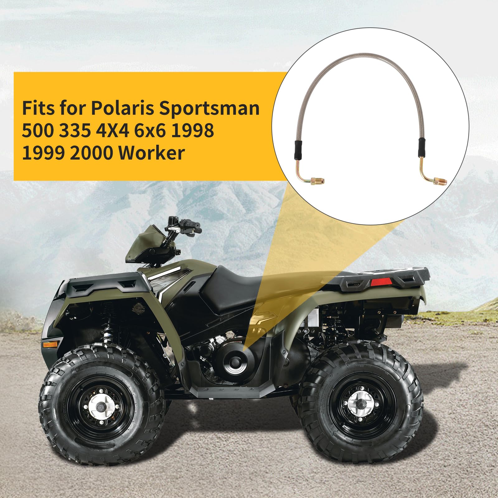 Polaris Sportsman 335 500 4X4 6X6 HO DUSE All Brake Hose Lines Kit Rear