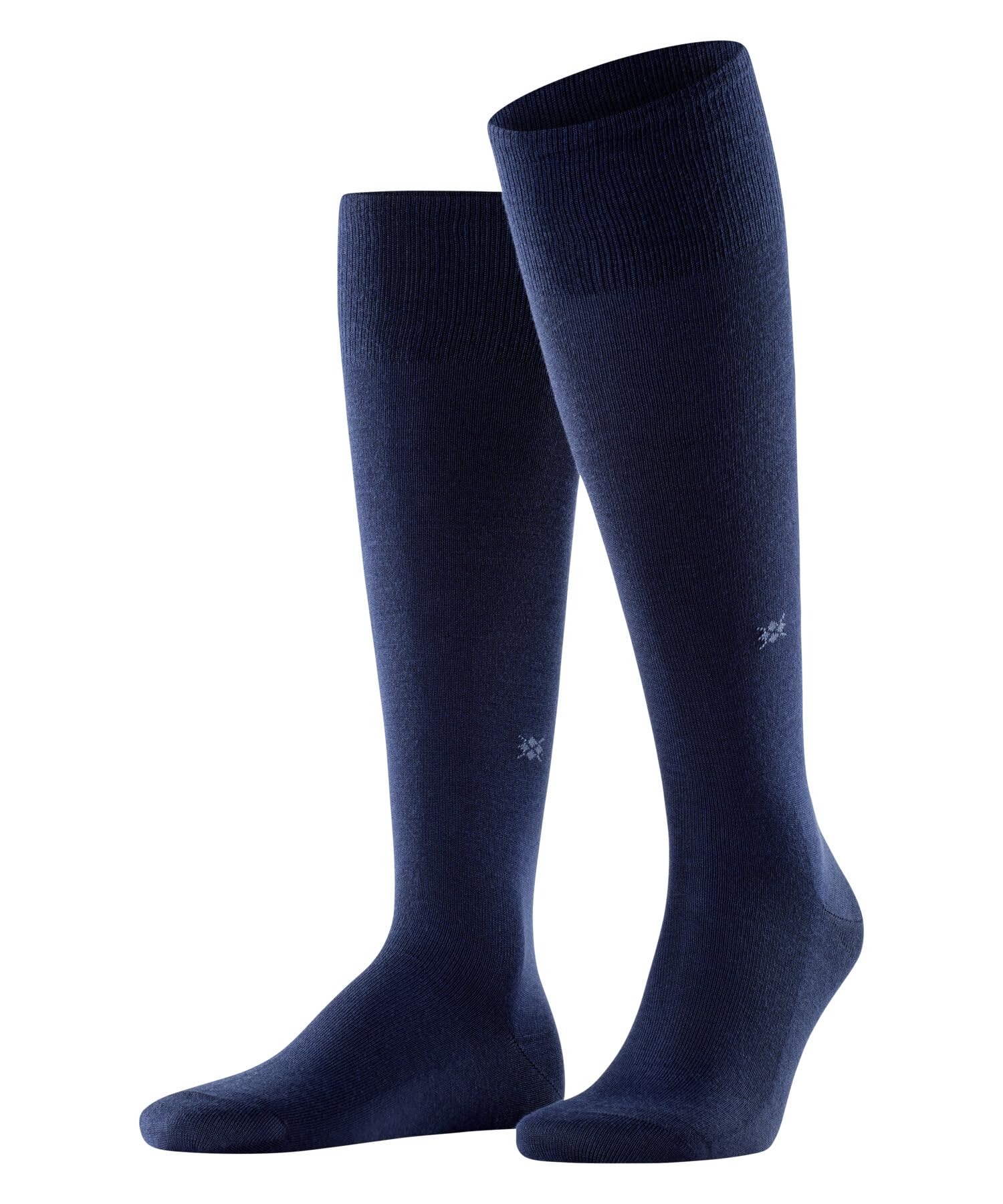 Burlington Men's Leeds M Kh Cotton Wool Long Plain 1 Pair Knee-High Socks, Blue Marine 6120, 6.5-11