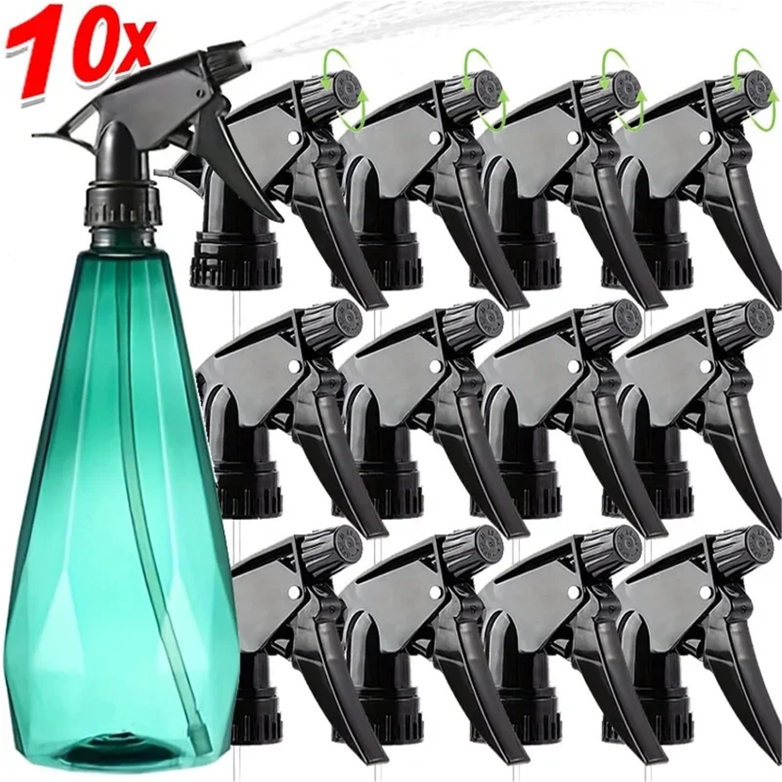 PP-Triggersprühdüse | Mehrfarbige 10-teilige Sprühdüse for Gartenpflanzen(Black)