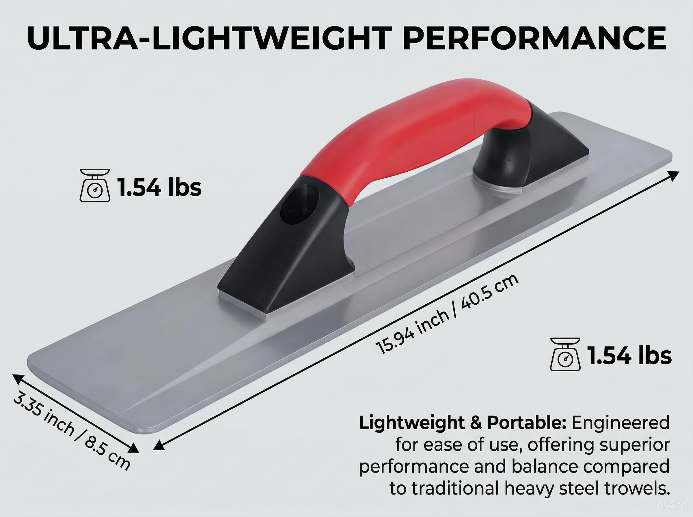 Magnesium Hand Float - 16 Inch for Smooth Concrete -3