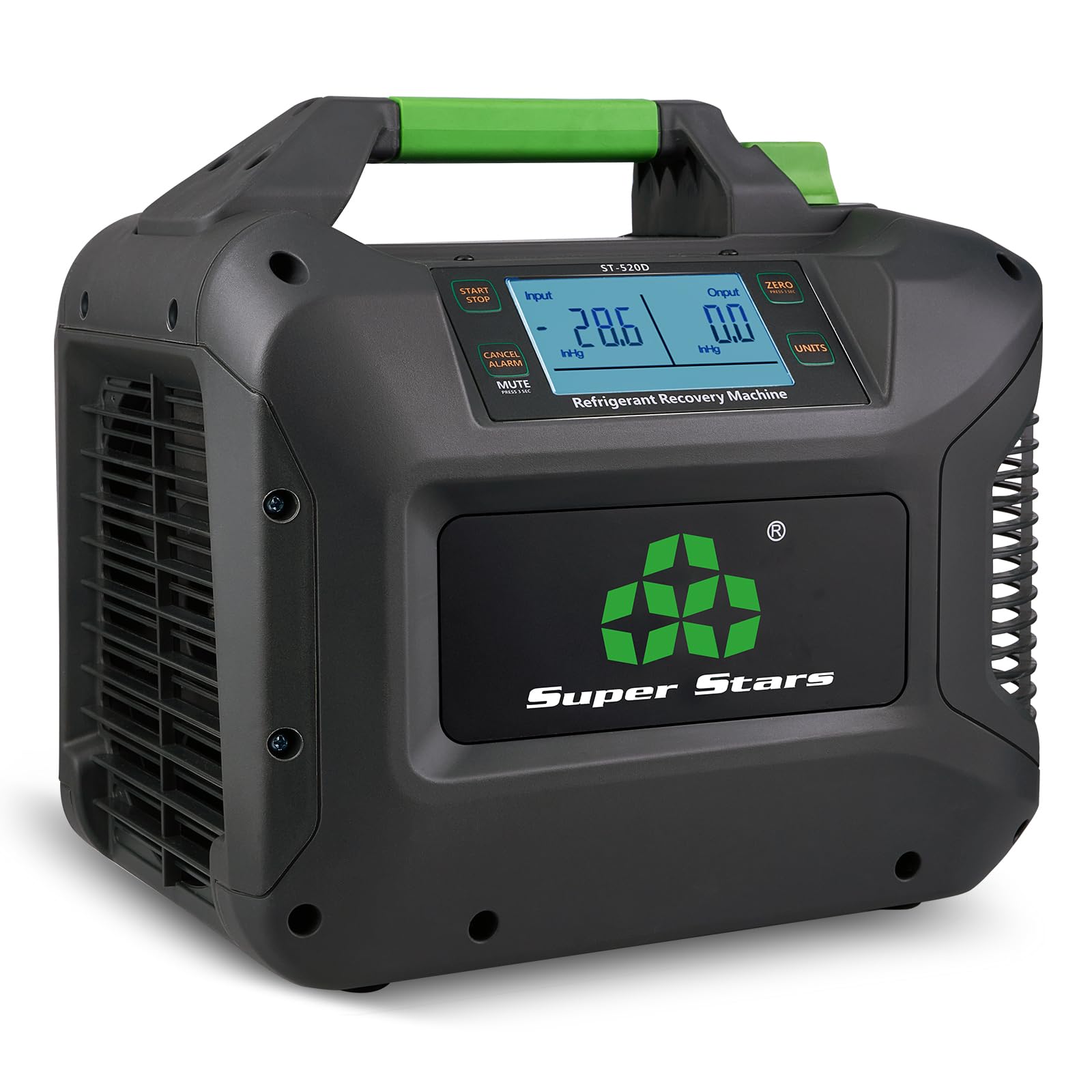 Super Stars Máquina de recuperación de refrigerante compatible con A2L | 1 HP (750 W), pantalla digital sin escobillas, autolimpieza, unidad HVAC portátil, para CFC HFC HCFC