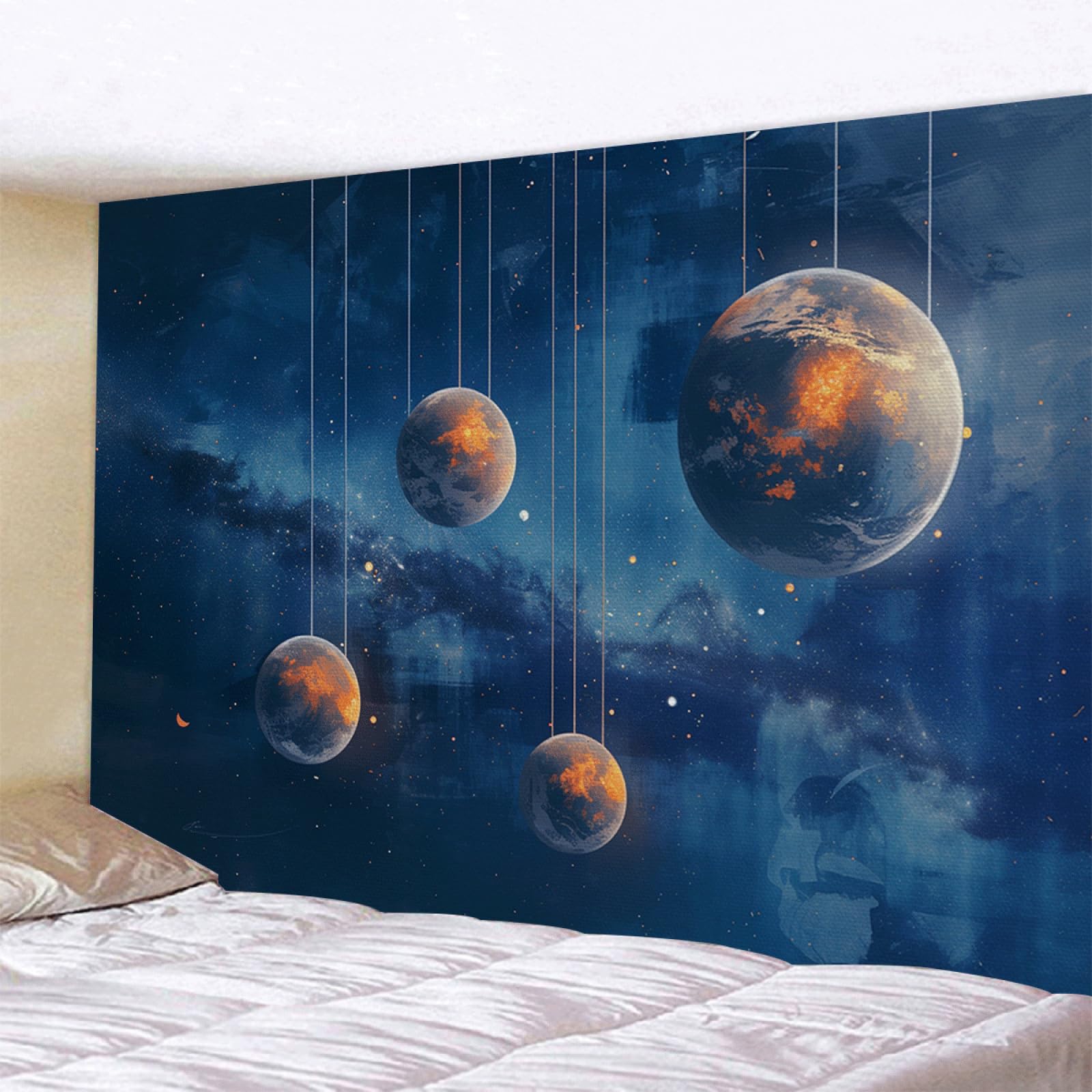 Fotomurales Decorativos Pared Círculo Azul Marino Murales Papel Pintado Pared Dormitorio Infantil Salón Antecedentes Televisivos Sin Pegamento Tela de Seda Papel Pintado 190x148cm