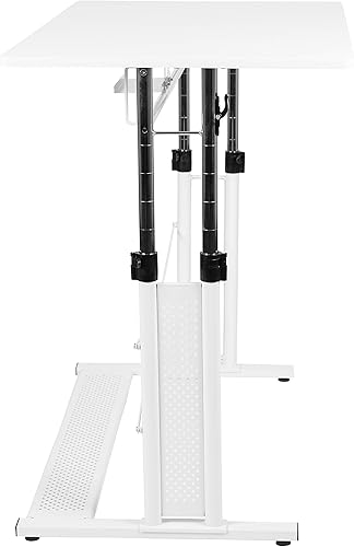 Miniatura 8 de Flash Furniture Fairway - Escritorio de oficina en casa, altura ajustable (27.25-35.75 pulgadas de alto), color blanco