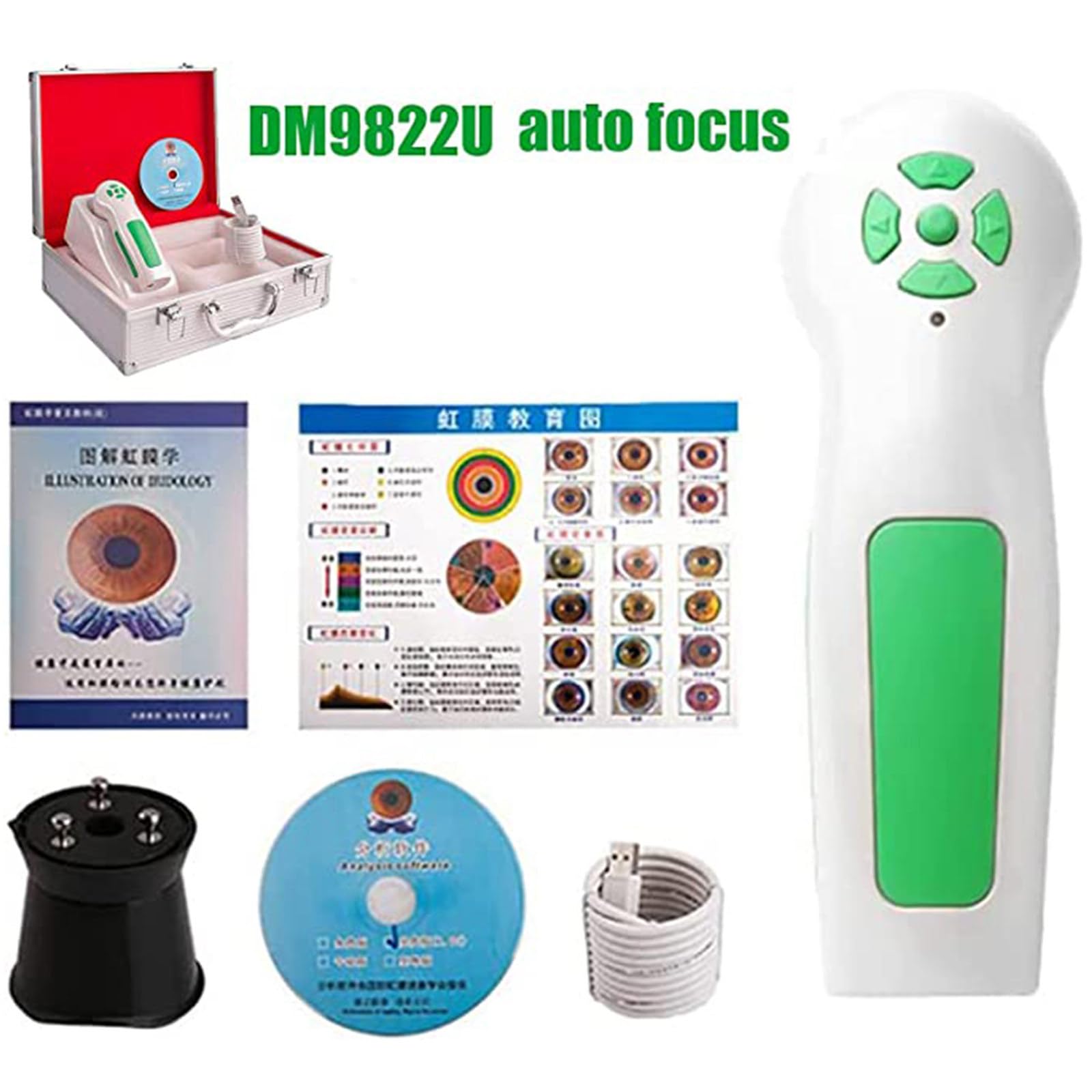 Iriscopio Digital de 12 MP, cámara de Iris, cámara de iridología Ocular, cámara Ocular de diagnóstico, Software de análisis sin Controlador, iriscopio USB CCD de Alta resolución