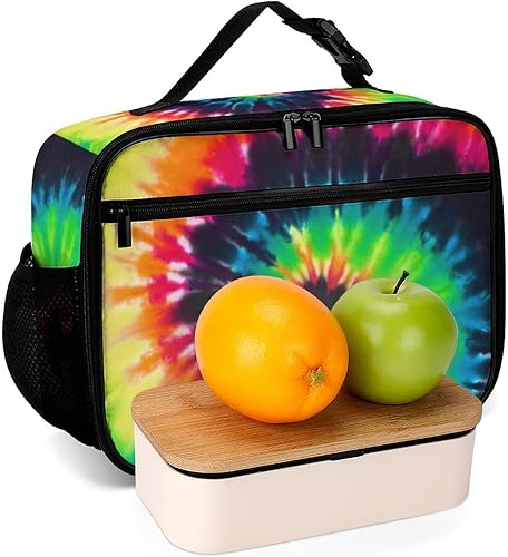 Miniatura 6 de Lonchera reutilizable con teñido anudado, bolsa de almuerzo aislada, bolsa enfriadora, lonchera para comida y alimentos, bolsa de mano para mujeres,