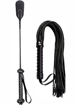 马用鞭子套装 - 人造皮革骑马鞭