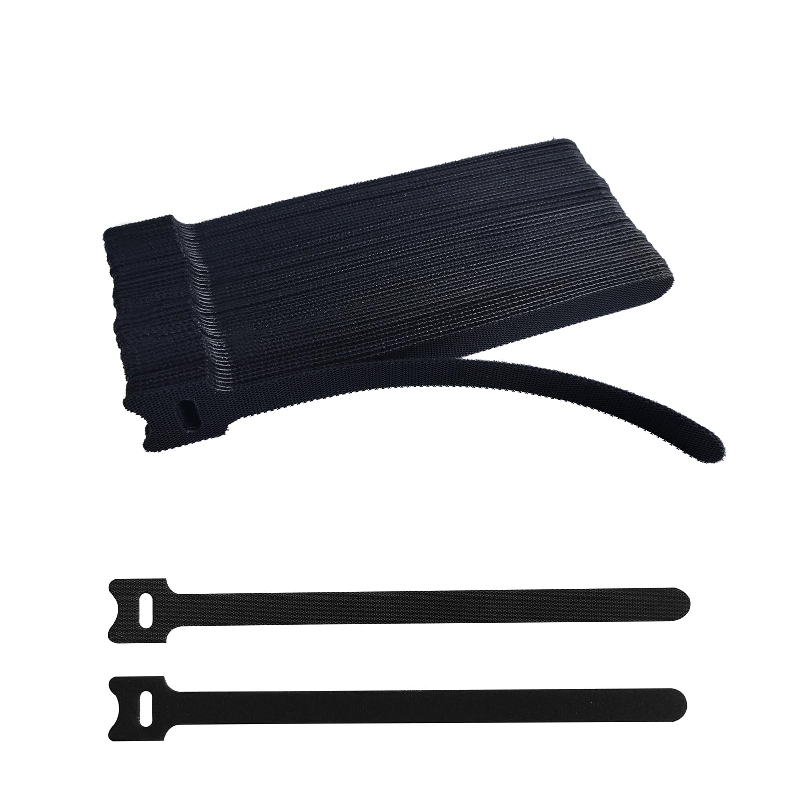 Vortalis Black 56 Pcs 8 Inches Reusable Cable Ties, Adjustable Cord Straps, Cable Organizer, Cord Wrap And Hook Loop Cords Management