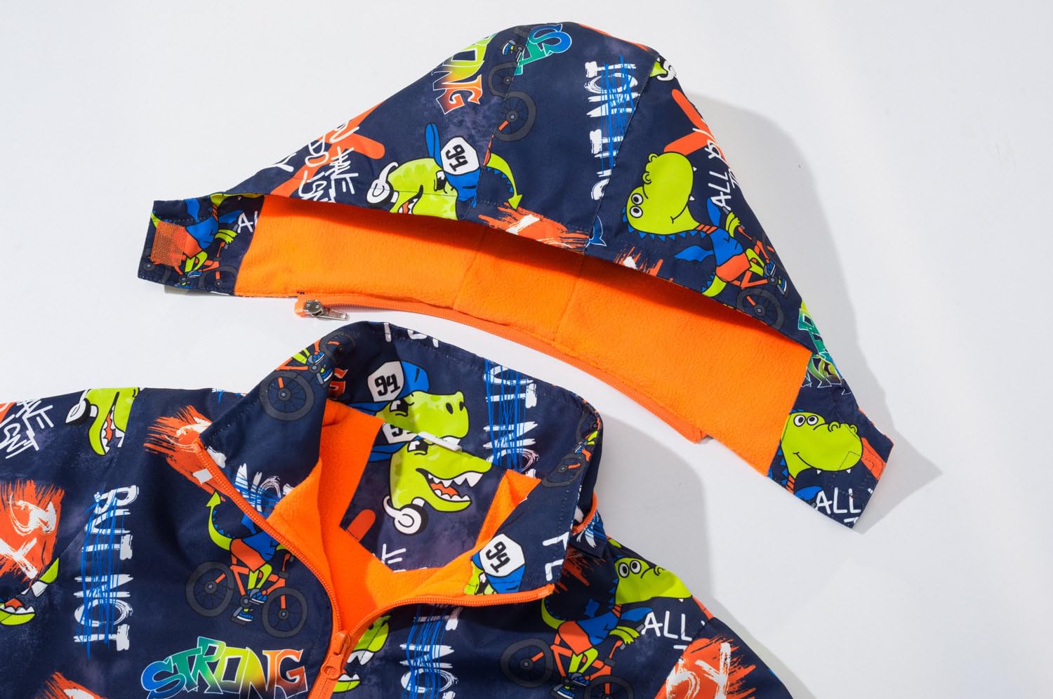 Veste Softshell Garçon Polaire Imperméable Coupe-vent Enfant Hiver Camouflage Dinosaure Blouson Ski à Capuche