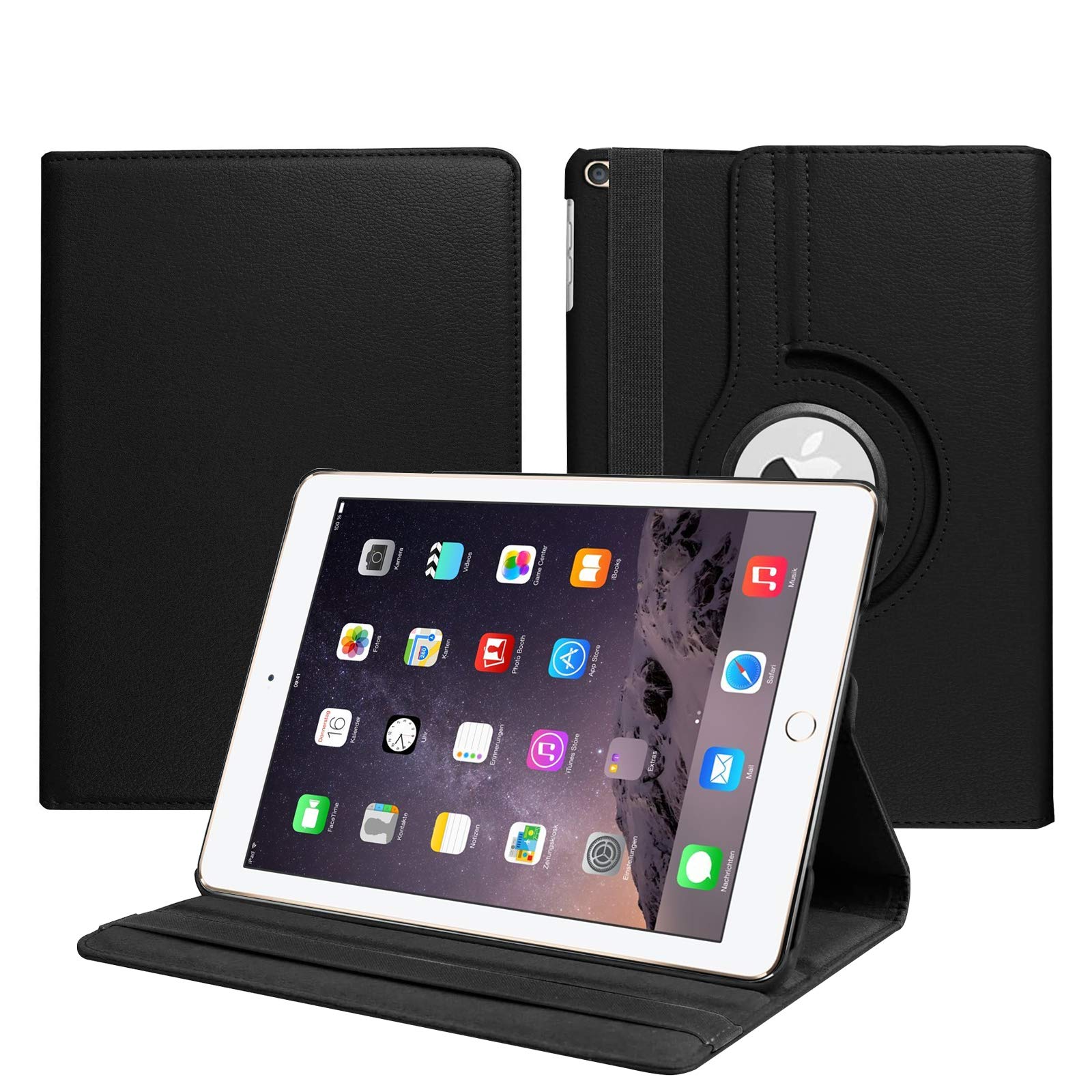 Amazon Brand - Solimo 360 Degree Rotation Capable flip Leather Tablet Mobile Cover for Apple iPad Air 2 - Black (B08X7TXMX2) Amazon Price History, Amazon Price Tracker