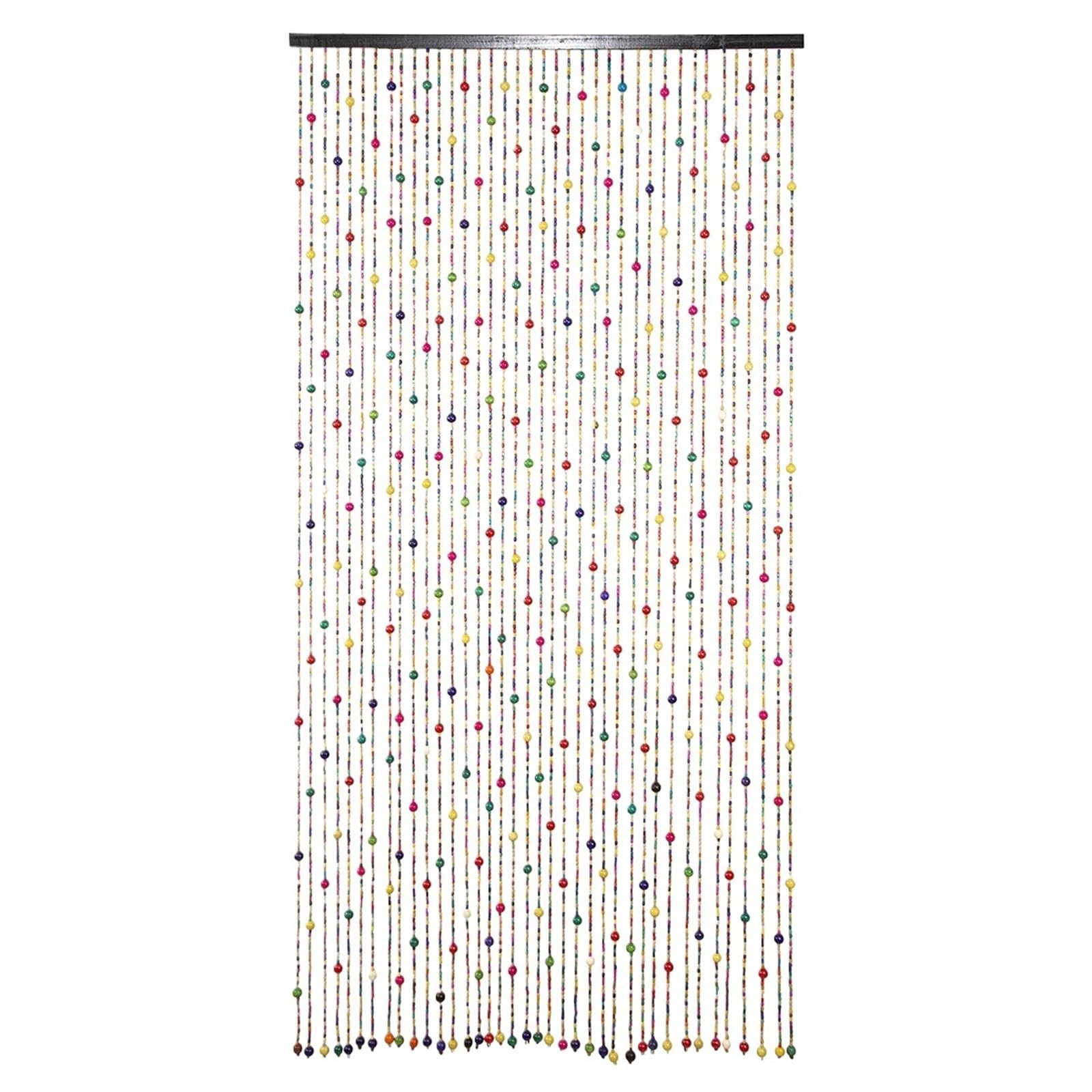 Rideau à perles en bois massif 190x90cm avec pampilles colorées pour porte