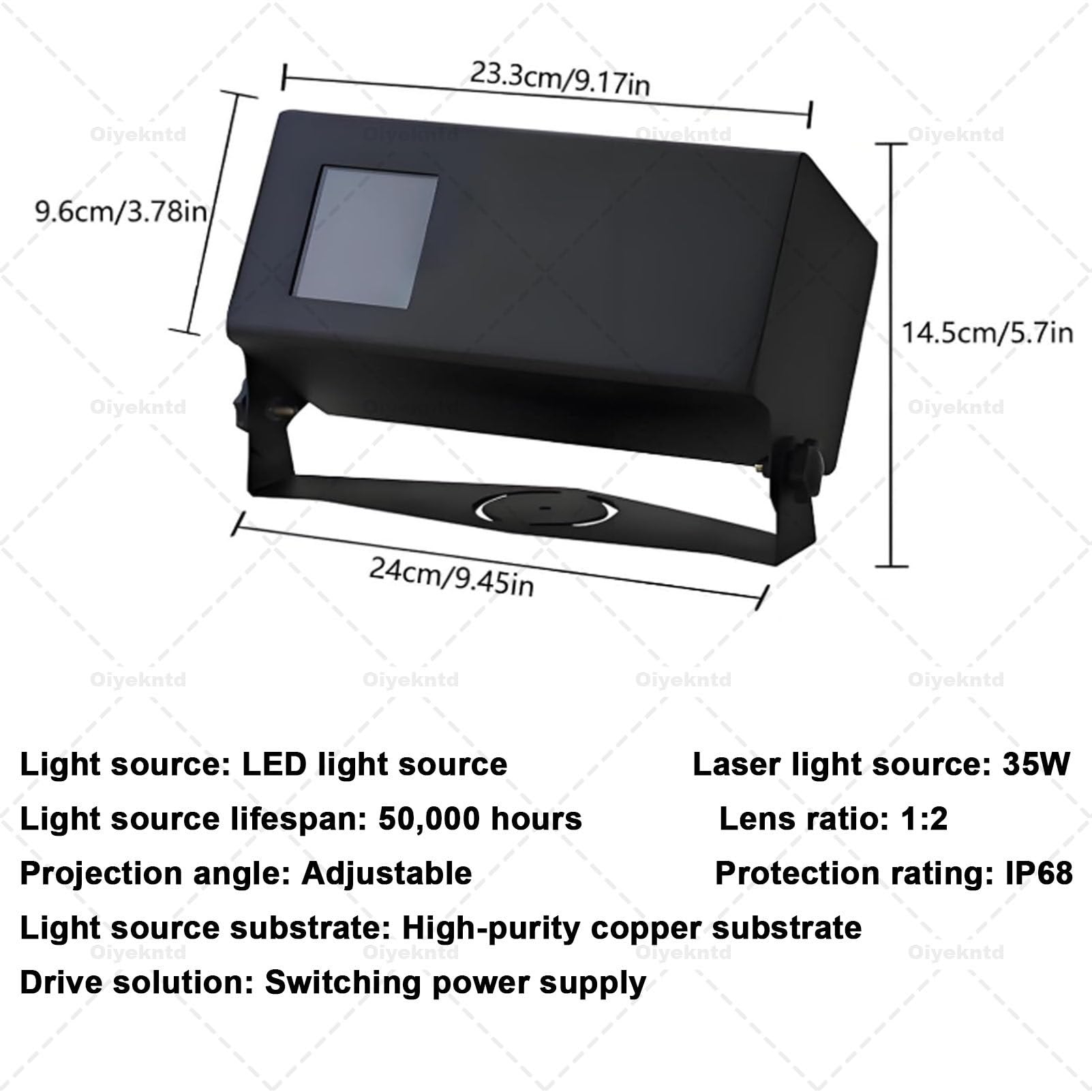 Projecteur d'étoiles mobile dynamique 35 W avec télécommande, projecteur d'extérieur mobile, éclairage paysager pour les vacances, les fêtes, les mariages, le jardin et la maison, étanche IP68 Pink