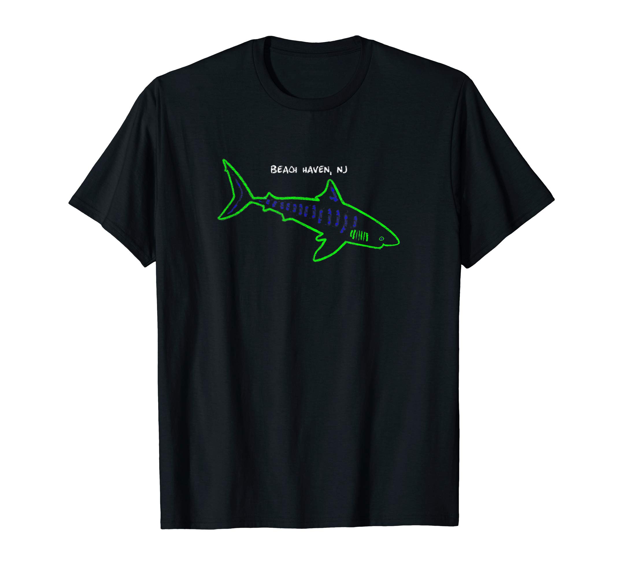 Trendy Beach Haven Shark T-Shirt Co.Retro 80s Style Beach Haven, NJ Abstract Shark T-Shirt