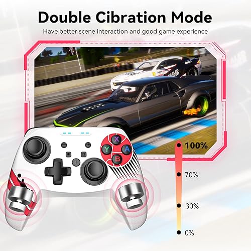 Vista 7 de Wireless Controller for Nintendo SwitchLiteSwitch OLED, Gaming Pro Controller Compatible PC with Wake-Up, Wireless Gamepad with 6-Axis Gyroscope