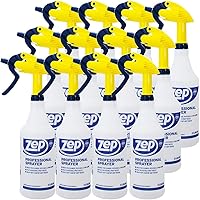 Zep HDPRO1 Professional 32 oz Spray Bottles (Case of 12) - Adjustable Nozzle, Ergonomic Trigger, Chemical Resistant for Cleaning