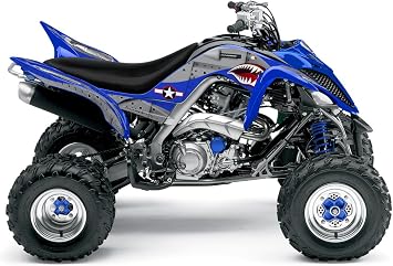 Graphics Kit for Yamaha Raptor 700 13-16 - War Machine - Blue Background, Silver Design