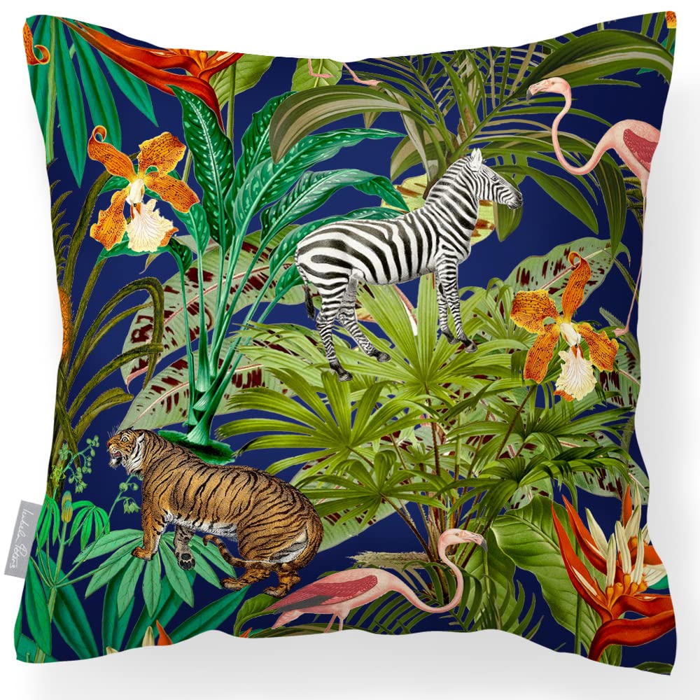 Izabela Peters Midnight Outdoor Cushions Waterproof, 43 Cm, Filled Outdoor Cushion, Jungle Fusion - Garden Furniture Cushions, Outdoor Seat Cushions, Garden Chair Cushions