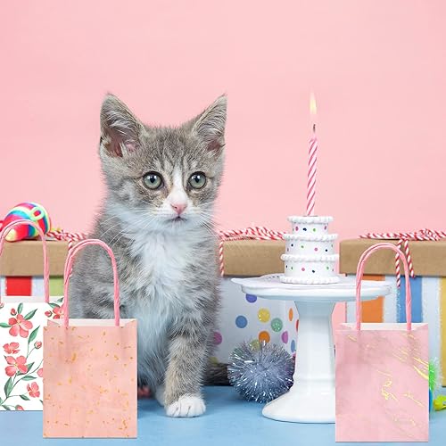 Miniatura 5 de Teling 24 mini bolsas de regalo florales de primavera con asas, agradecimiento, día de la madre, pequeñas bolsas de flores, regalos de fiesta, a