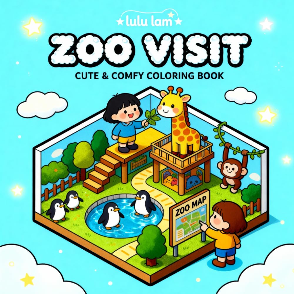 Zoo Visit Coloring Book: A Fun Day at the Zoo! Explore and Color Adorable Lions, Tigers, and Penguins. Perfect for Toddlers and Kids Ages 3-8.