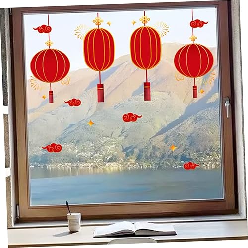 Miniatura 6 de GRIRIW 1 juego de calcomanías de linterna de año nuevo chino, linternas chinas, apliques, adornos, decoración de casa para el hogar, decoración de