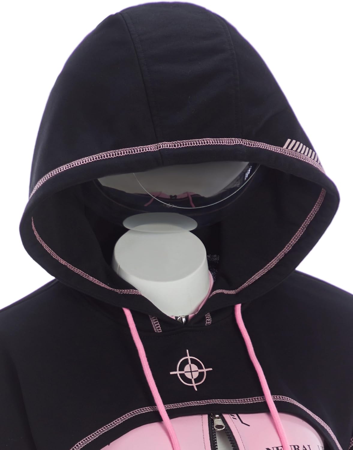 Cosplay.fm Women Cyber Suit Long Sleeve Workout Jumpsuit with Crop Top Hoodies (Not included Belt Harness)