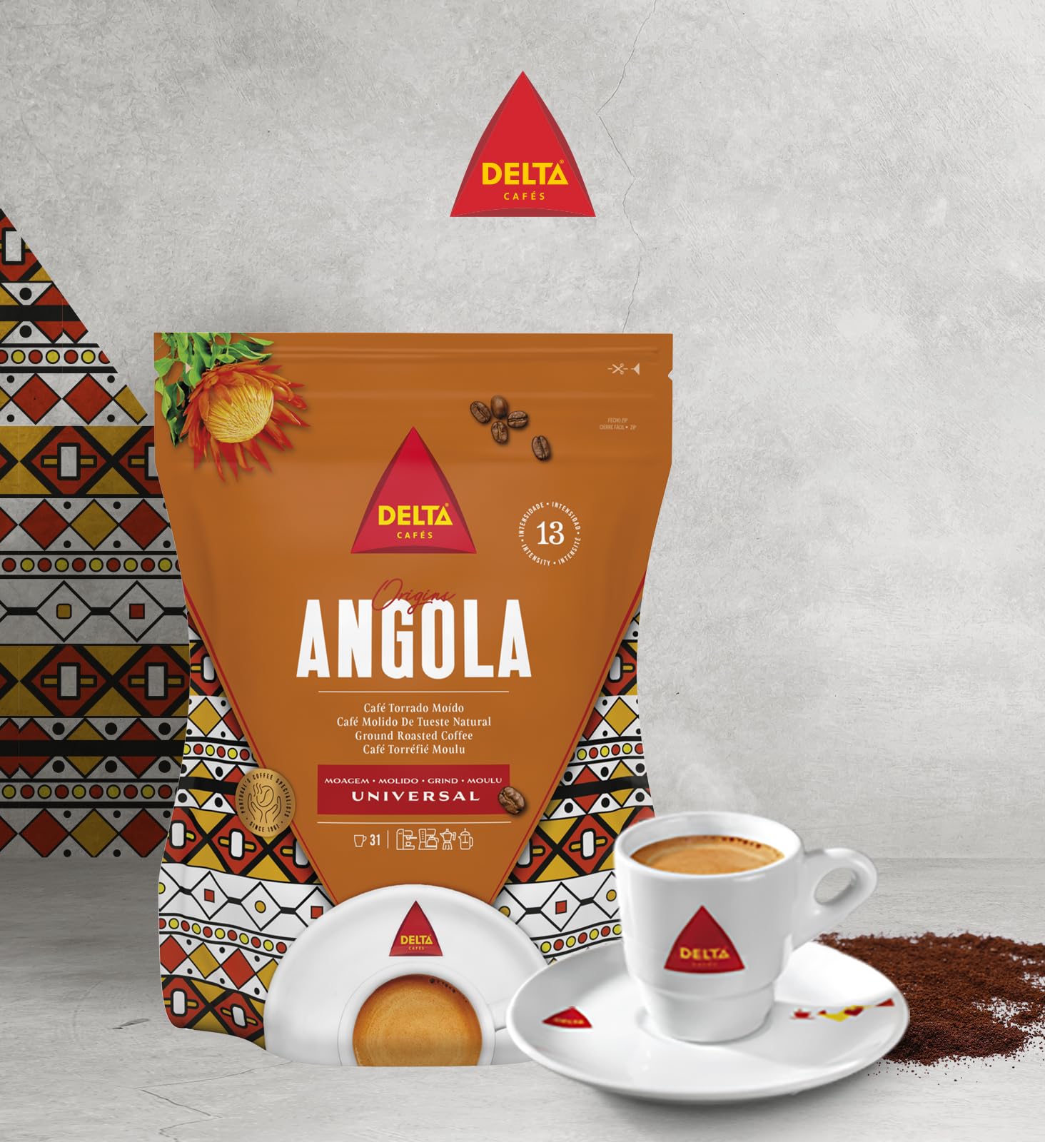Delta Mmielona kawa palona z Angoli do ekspresu do espresso lub torebki 250 g