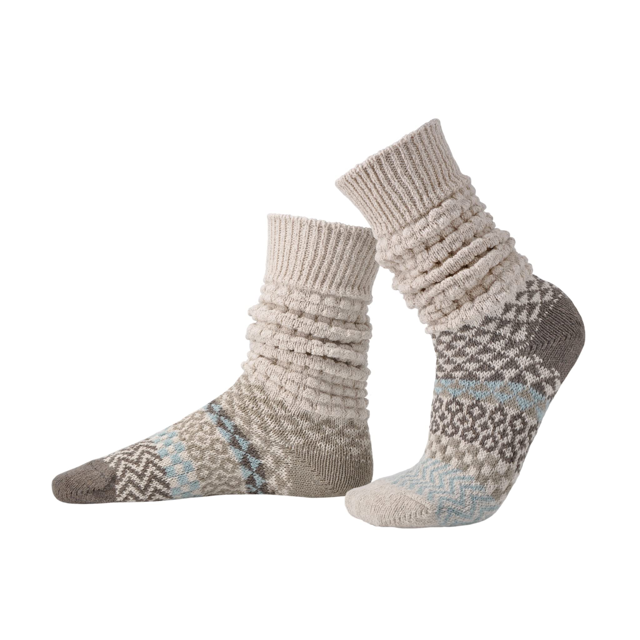 Solmate Socks - Fusion Slouch Socks for Women, Seashell, Large