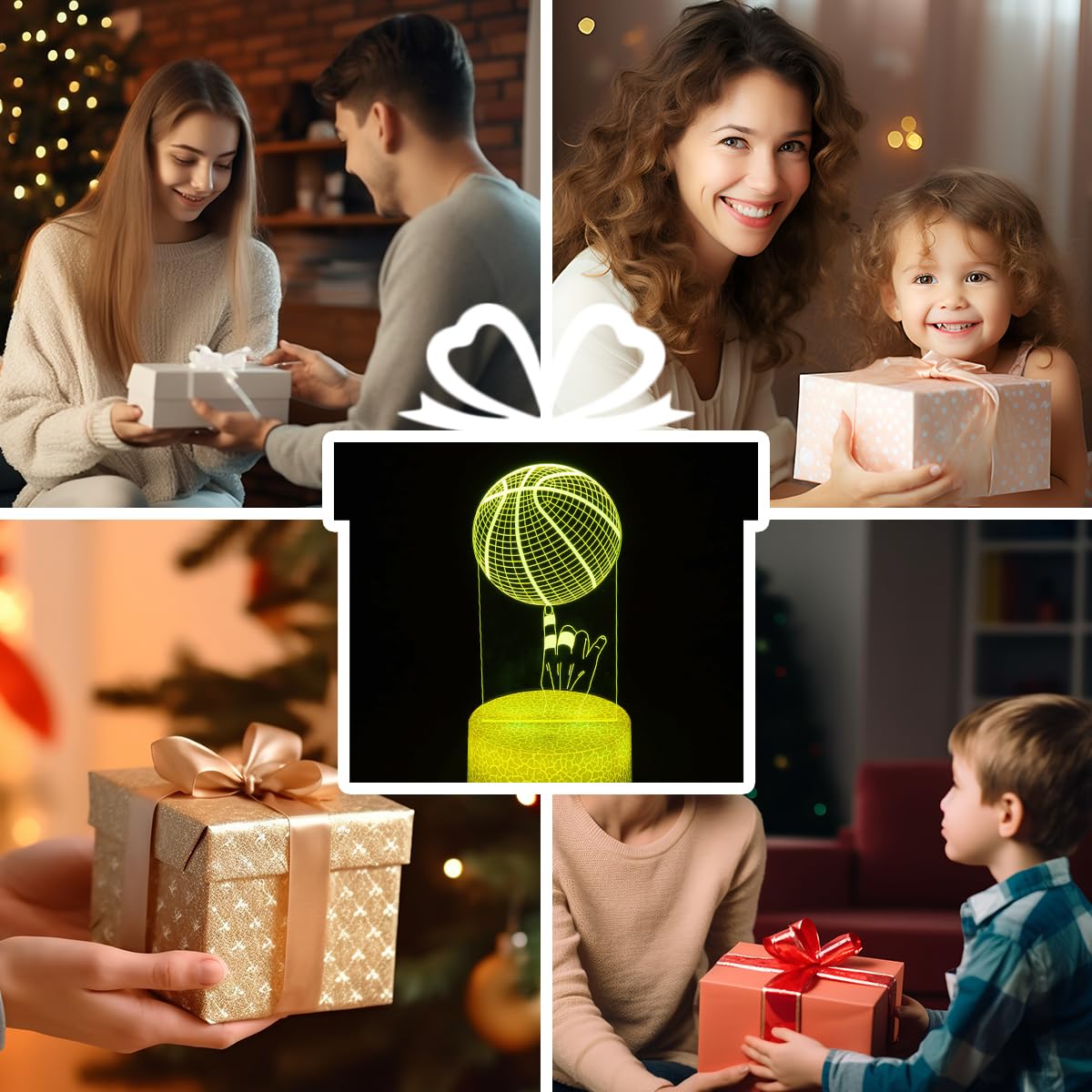 JHXLAMP Lampada da comodino 3D da basket, con 16 colori cangianti, con telecomando e Smart Touch, regalo per Natale, San Valentino, compleanno, per ragazzi e ragazze