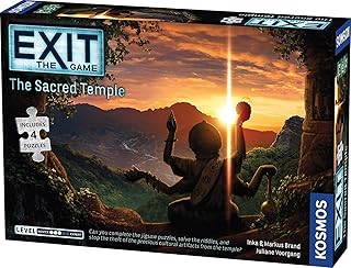 Exit: The Sacred Temple (with Jigsaw Puzzles) | Exit: The Game - A Kosmos Game | Family-Friendly, Jigsaw Puzzle-Based at-Home Escape Room Experience for 1 to 4 Players, Ages 10+