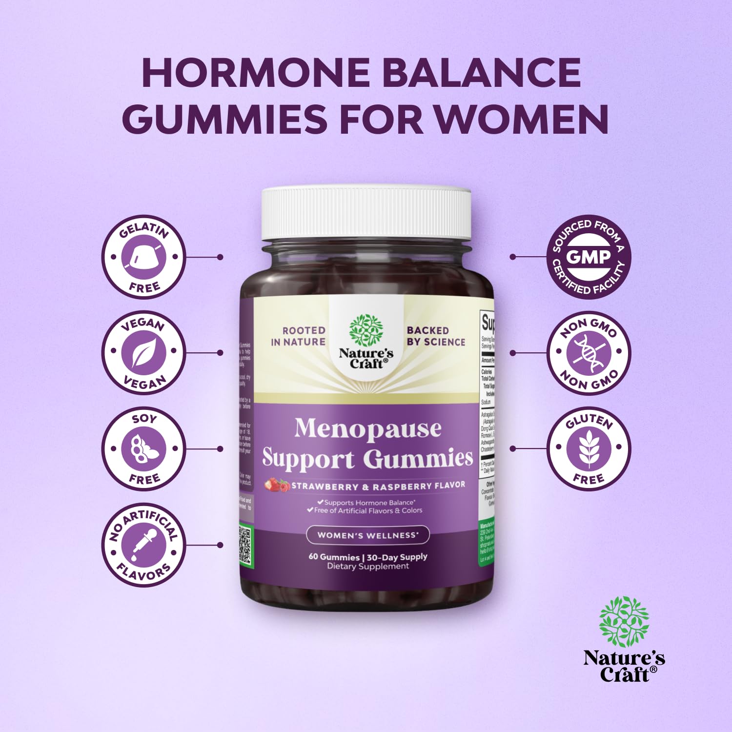 Womens Menopause Gummies with Dong Quai - Menopause Vitamins for Women with Ashwagandha - Holistic Support for Hot Flashes Night Sweats and Mood Swings - Pre & Post Supplements - 60 Count — Amazon image 5