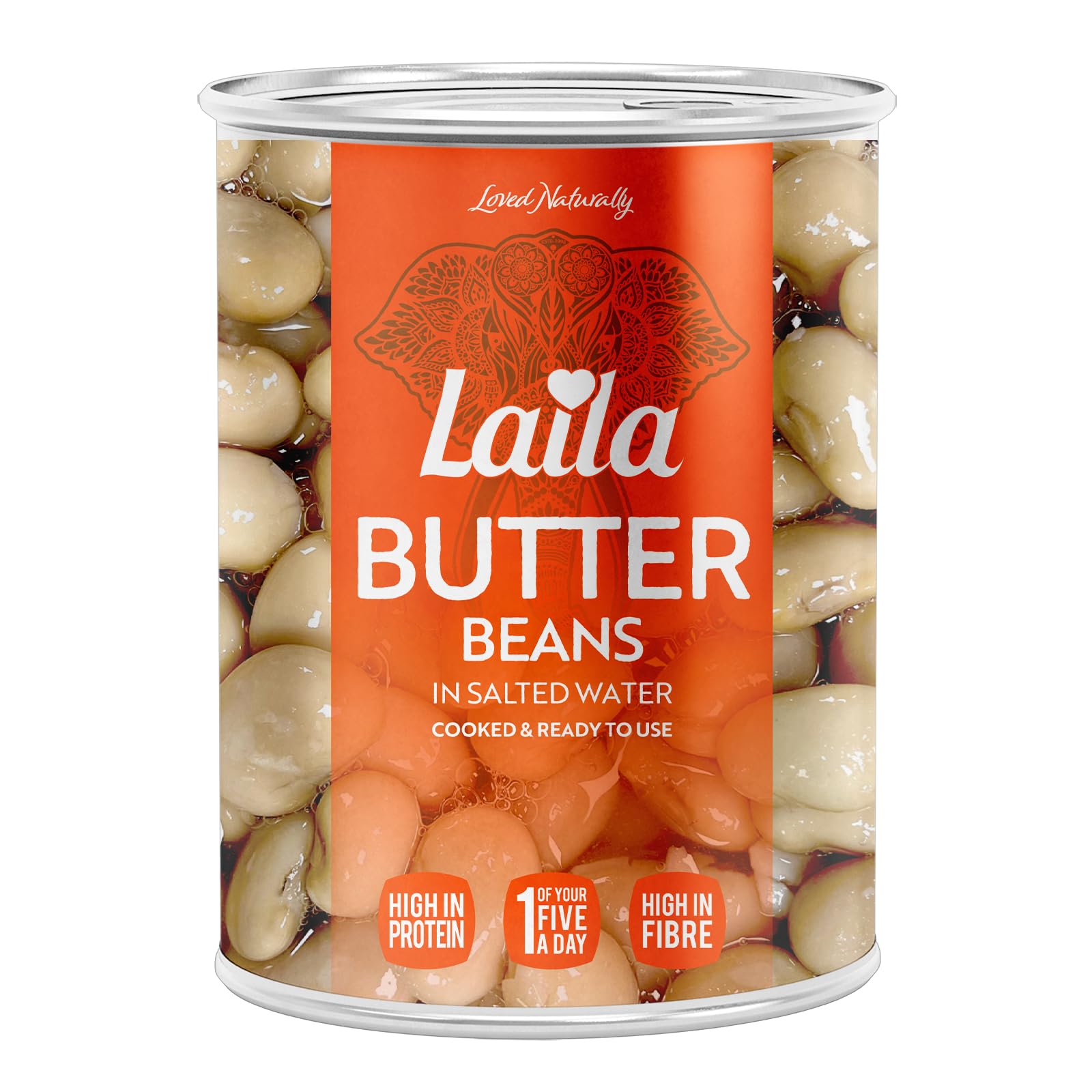Laila Canned Butter Beans 12x400G (Cannelli Beans in Salted Water) (pack of 12)