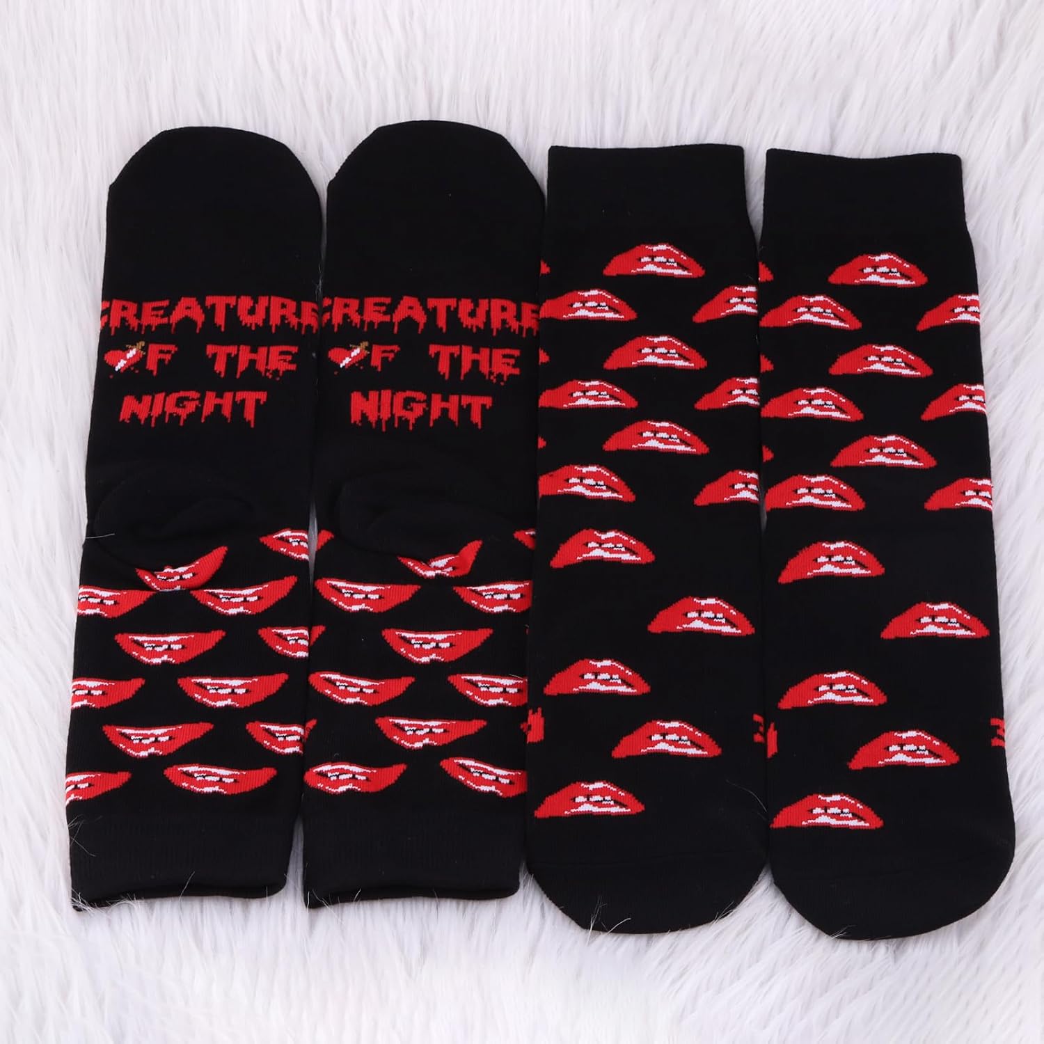 PXTIDY 2 Pairs Rock Horror Movie Show Sock Scary Show Themed Gift Creature Night Horror Movie Fans Sock - Image 6