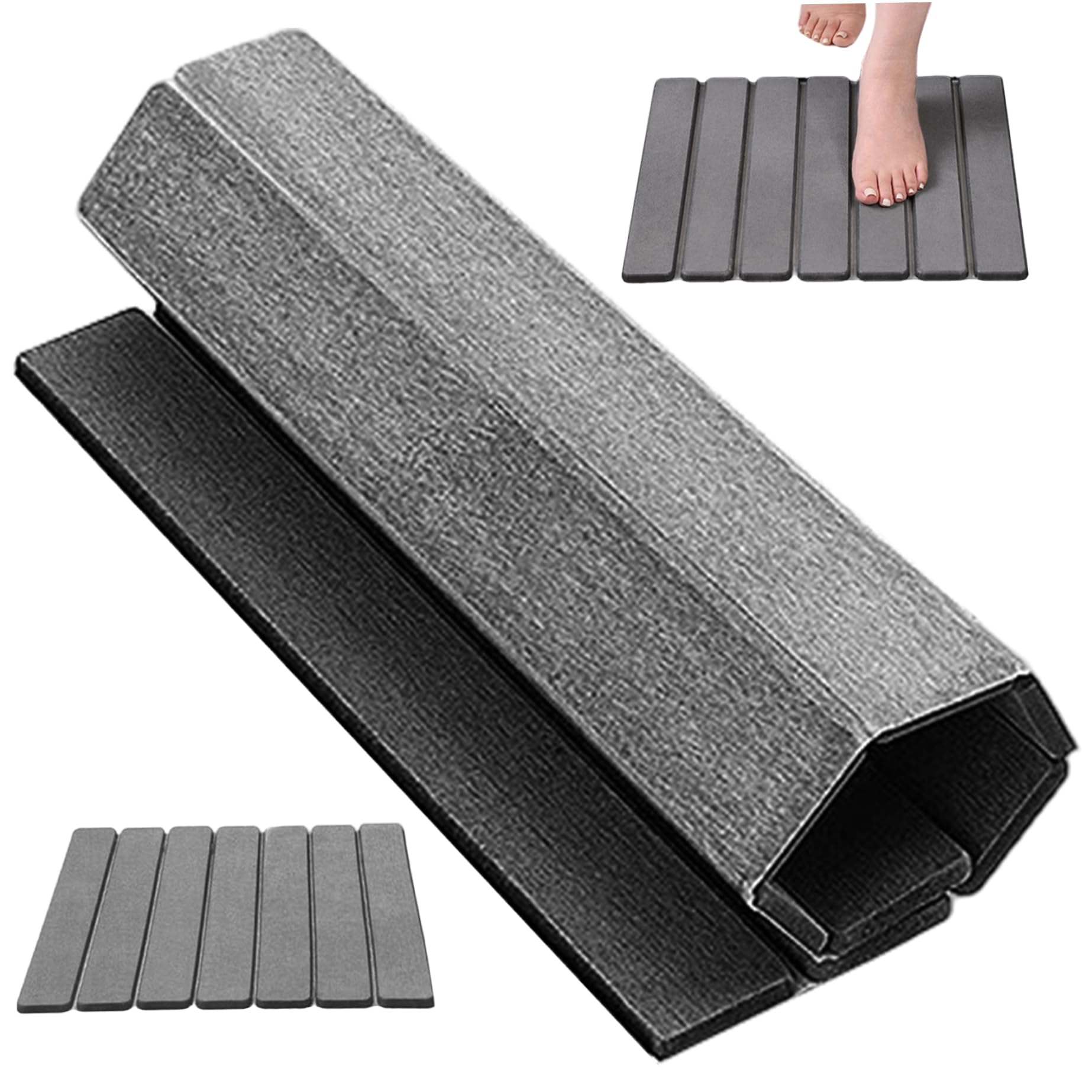 Estera de baño de Piedra de diatomita, Alfombra de Ducha de Piedra de Secado rápido de 16x12 Pulgadas, Alfombra de baño Plegable no Deslizante para el Piso de Ducha de bahtroom de Cocina.