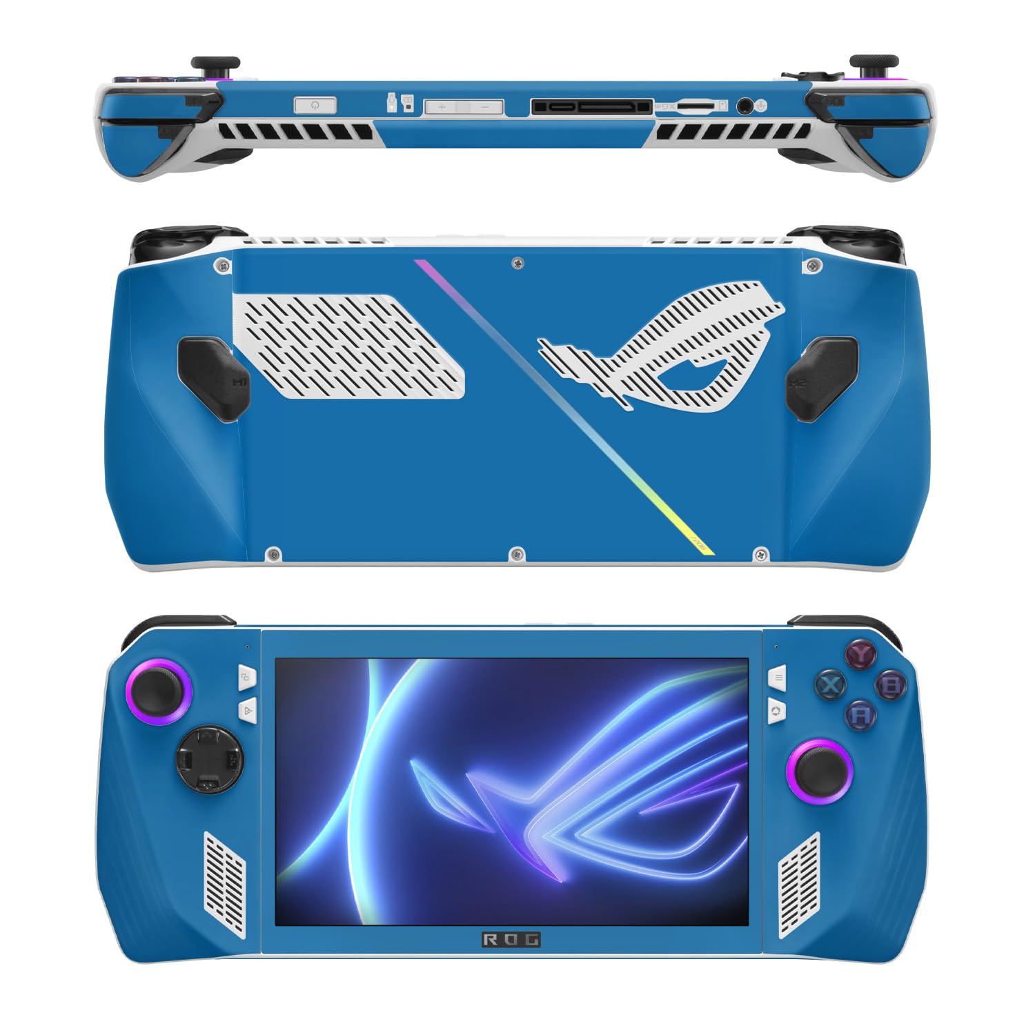 MightySkins Skin Compatible with Asus ROG Ally - Solid Blue | Protective, Durable, and Unique Vinyl Decal wrap Cover | Easy to Apply, Remove, and Change Styles