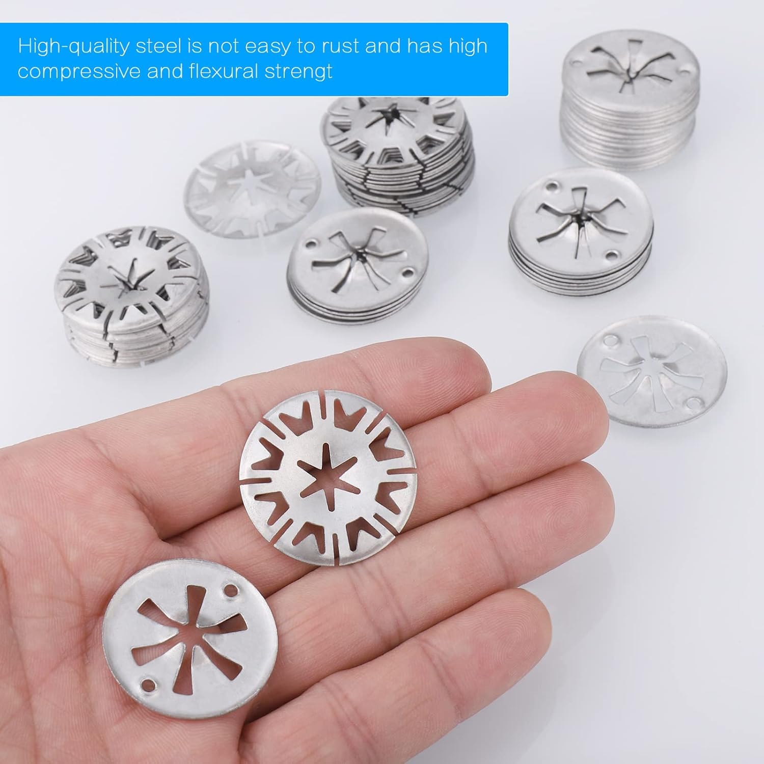 Zocipro 100Pcs Rondelle di Bloccaggio in Acciaio, Rondelle a Stella di Bloccaggio, Clip di Fissaggio Sotto Copertura Motore per Auto Varie (Due Stili)