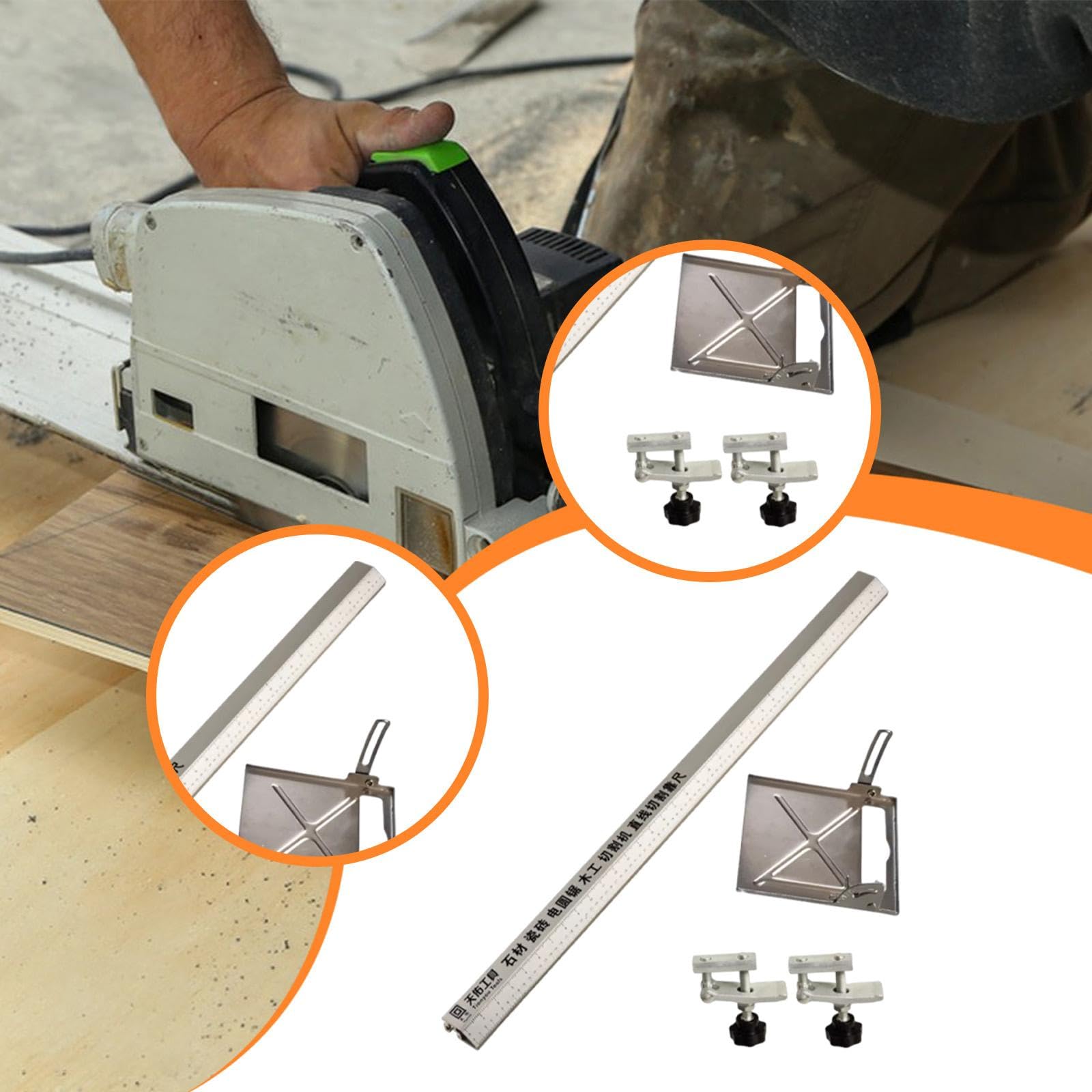Guía para Cortar Guía de Circular Guía de Carril Regulable Base de Máquina de Corte Accesorio para Carpintería de Aluminio Adecuada para Tareas, 112cm