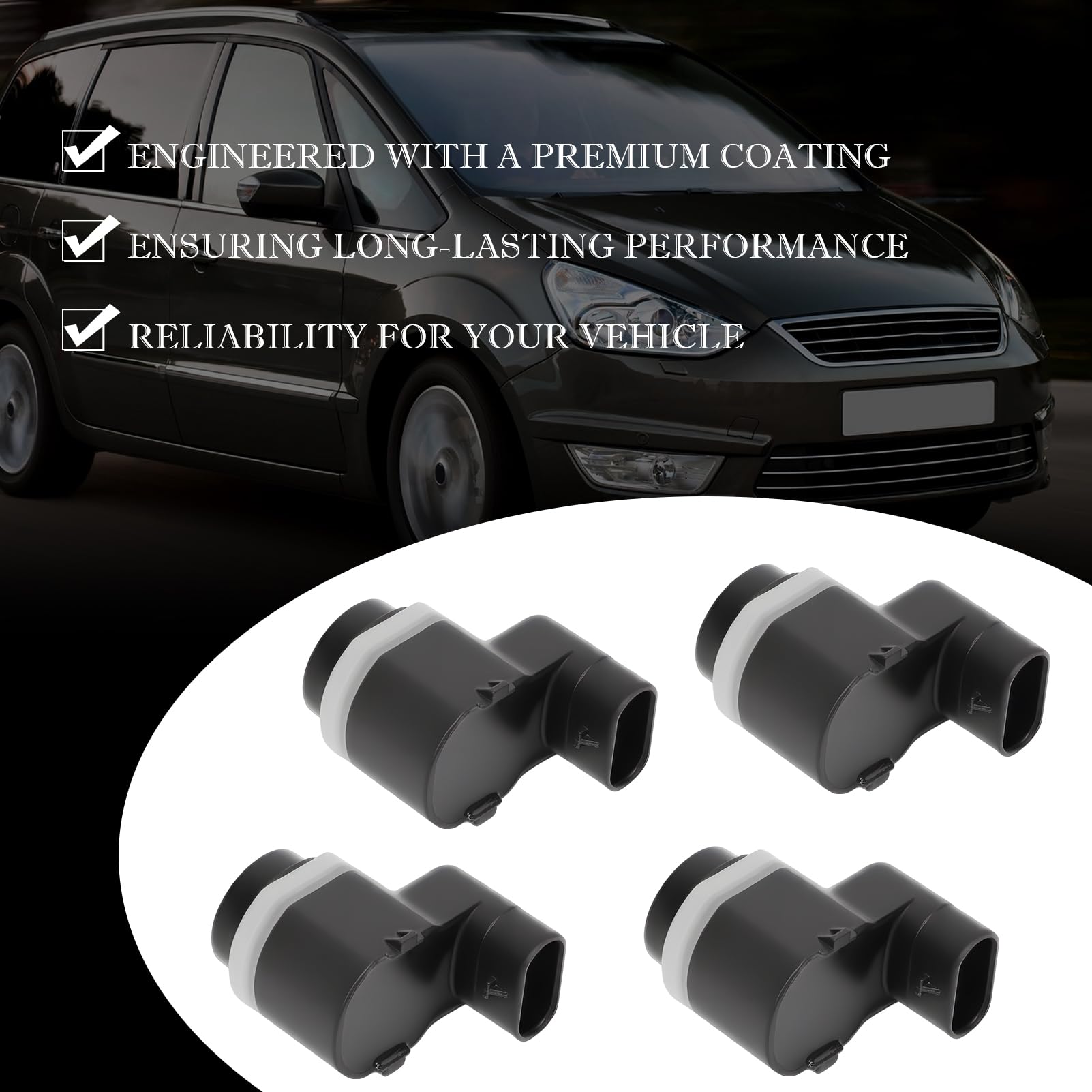 4X Parksensoren vorne und hinten PDC AH42-15K859-AA für Galaxy WA6 2009-2015, Mondeo IV BA7 2010-2012, S-Max WA6 2009-2014
