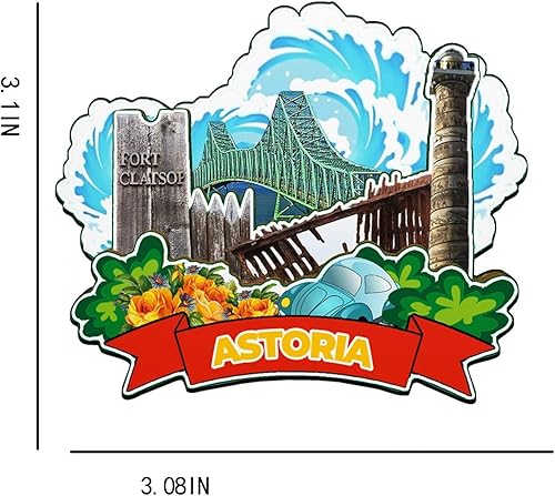 Miniatura 3 de Astoria Oregon USA - Imán de madera para nevera, monumentos en 3D, recuerdos coleccionables, decoración hecha a mano, 3013
