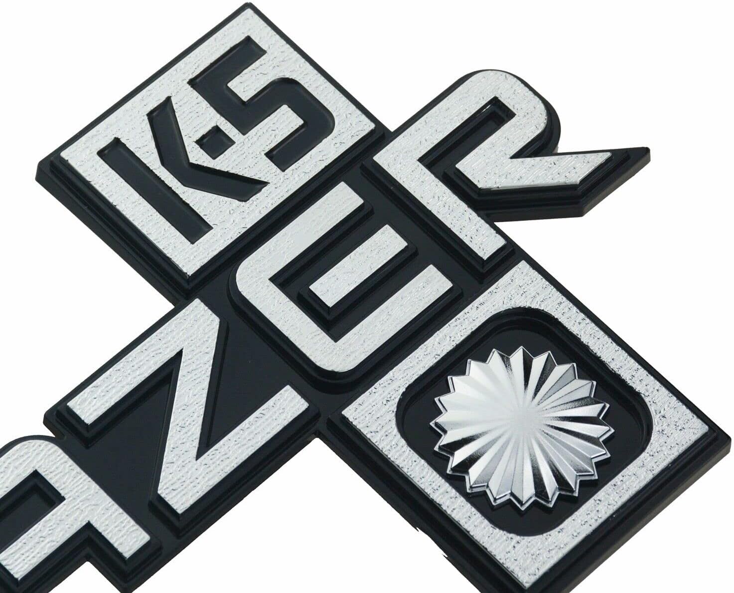 Set of 2 K5 Blazer Front Fender Emblem 3D Logo Badge Replacement for 1981-1987 Blazer Truck Models 14051844 (Silver Black)
