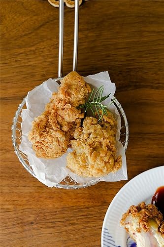 Miniatura 2 de Colador de araña asiática de acero inoxidable, desnatador profesional de alambre de cocina con herramientas de cesta de malla en espiral (diámetro